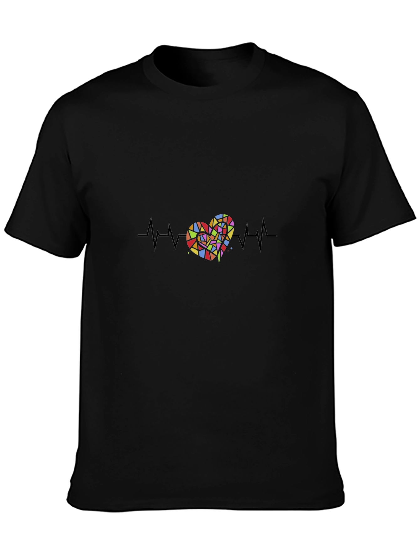 Heartbeat Heart T-Shirt - Black