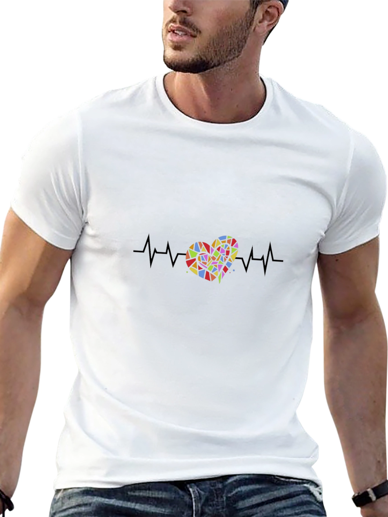 Heartbeat Heart T-Shirt - Black