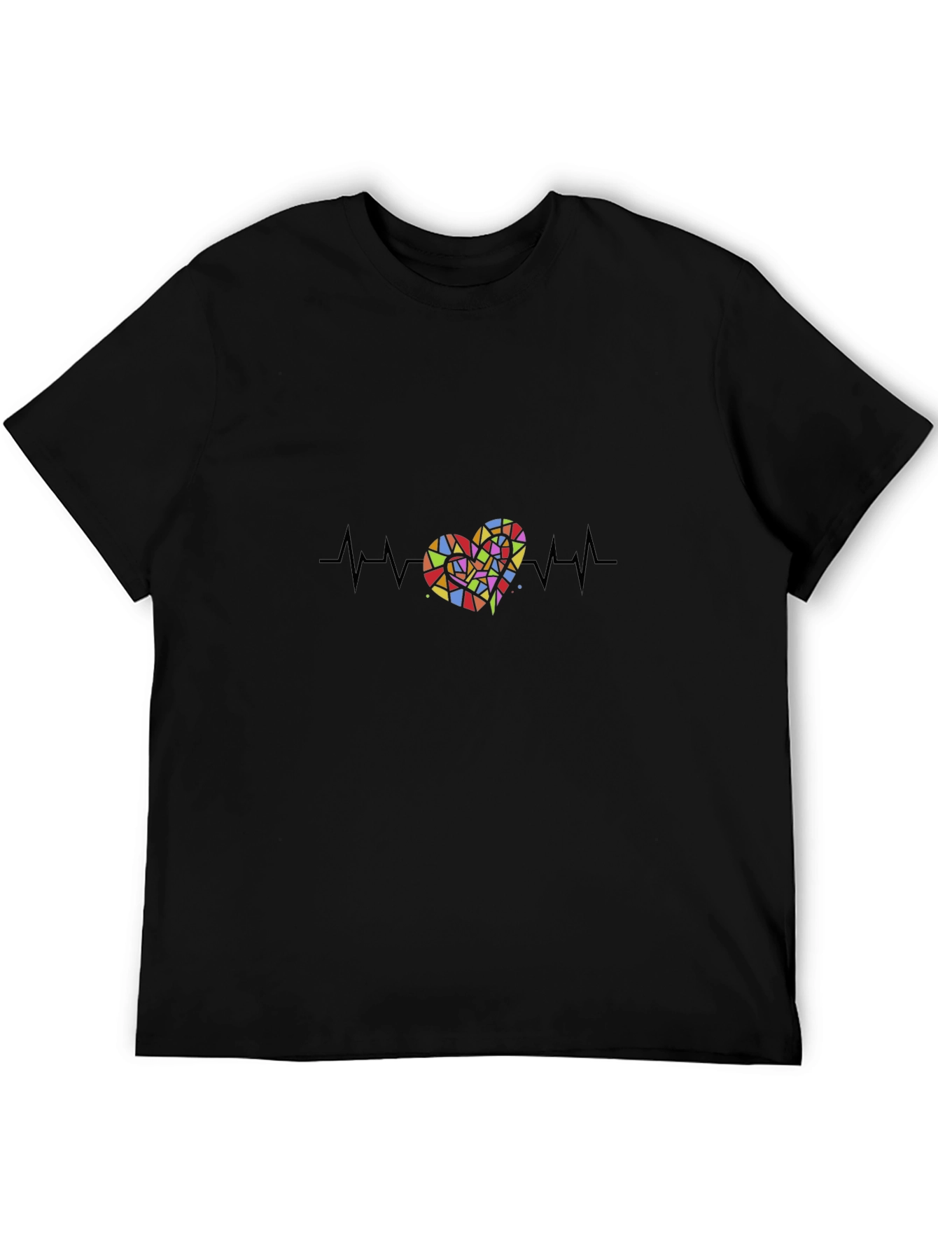 Heartbeat Heart T-Shirt - Black