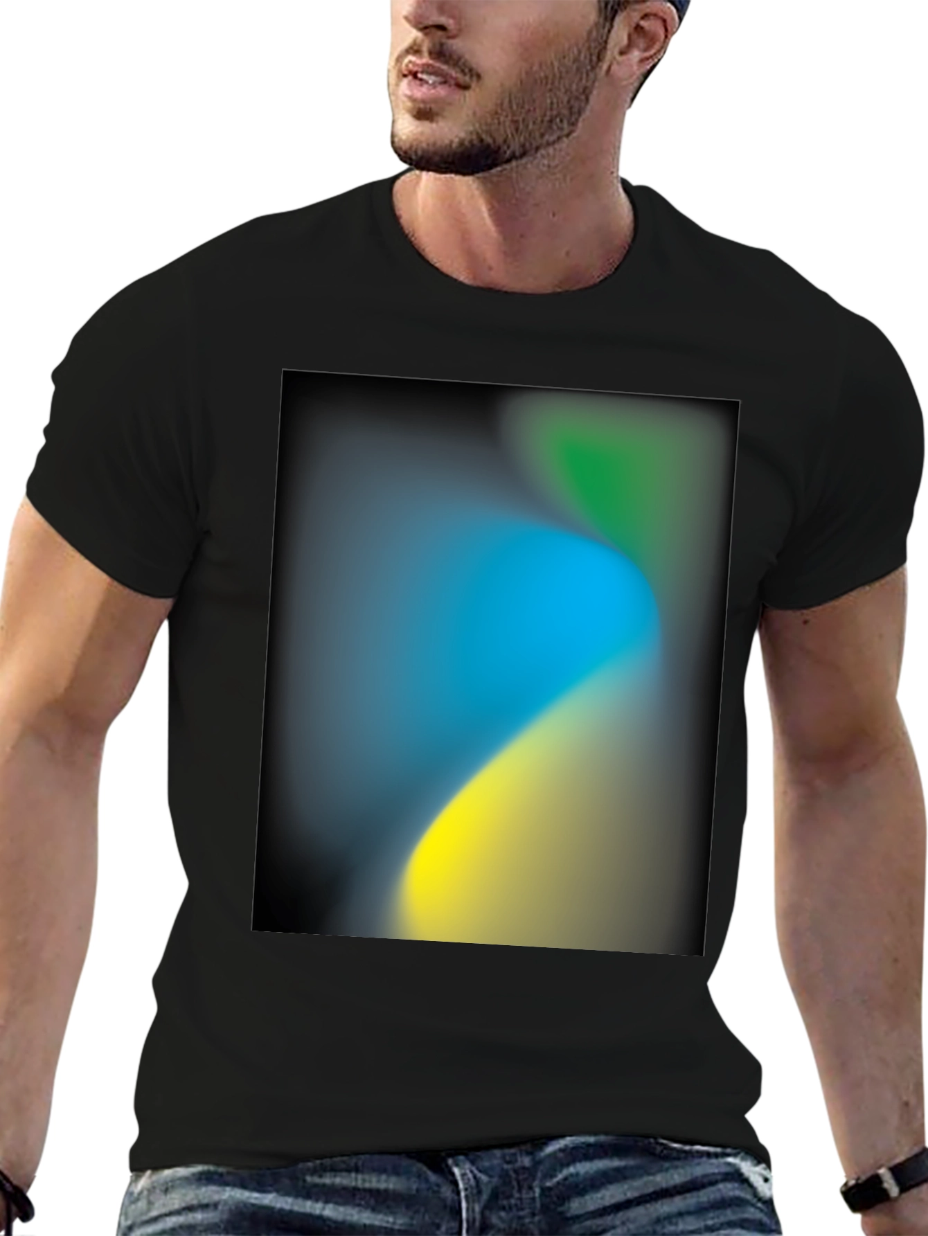 Abstract Gradient Black T-Shirt