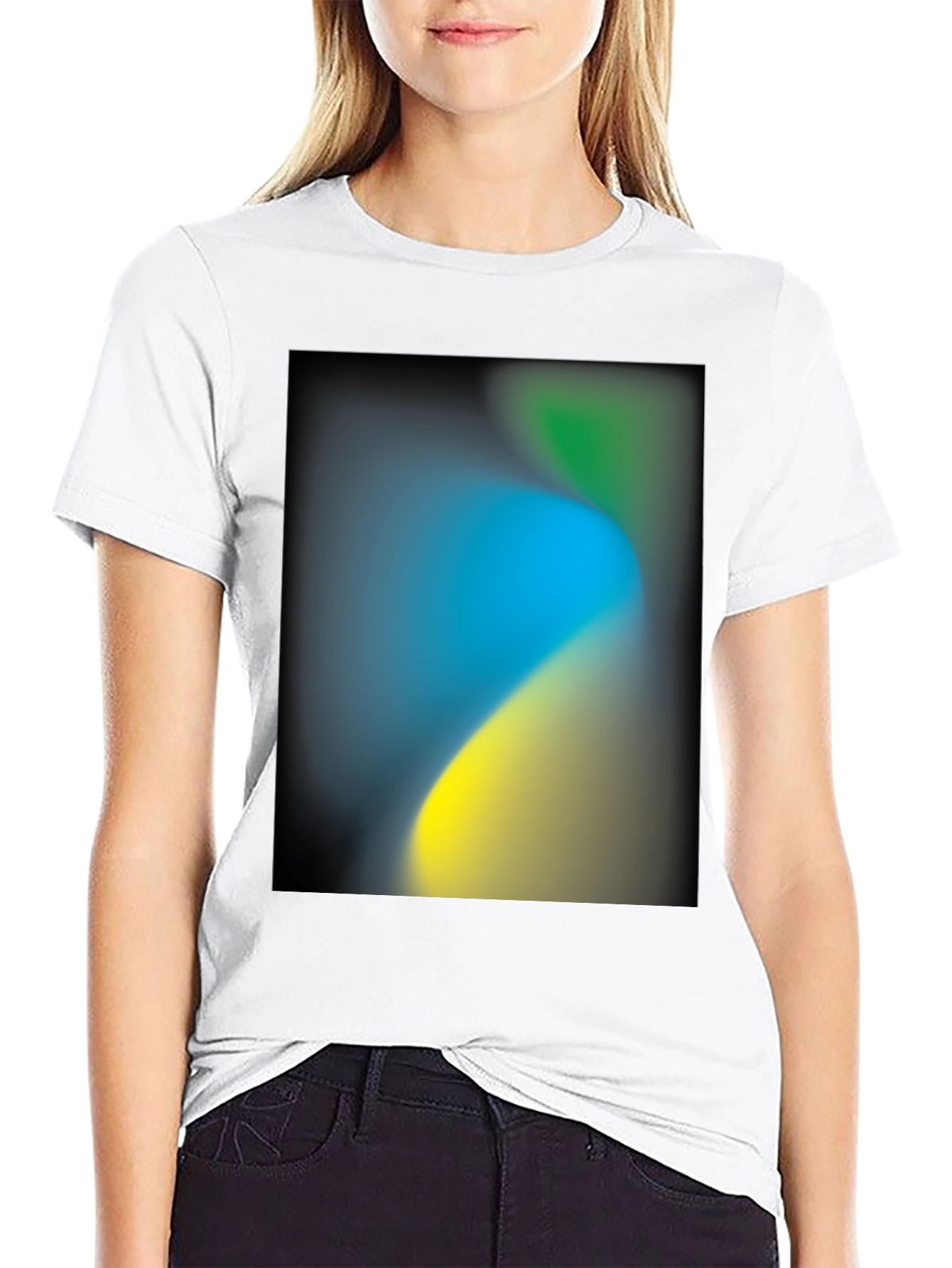 Abstract Gradient Black T-Shirt