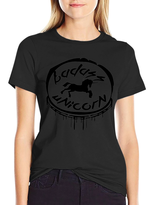 Badass Unicorn Graphic Tee - Stylish Black T-Shirt