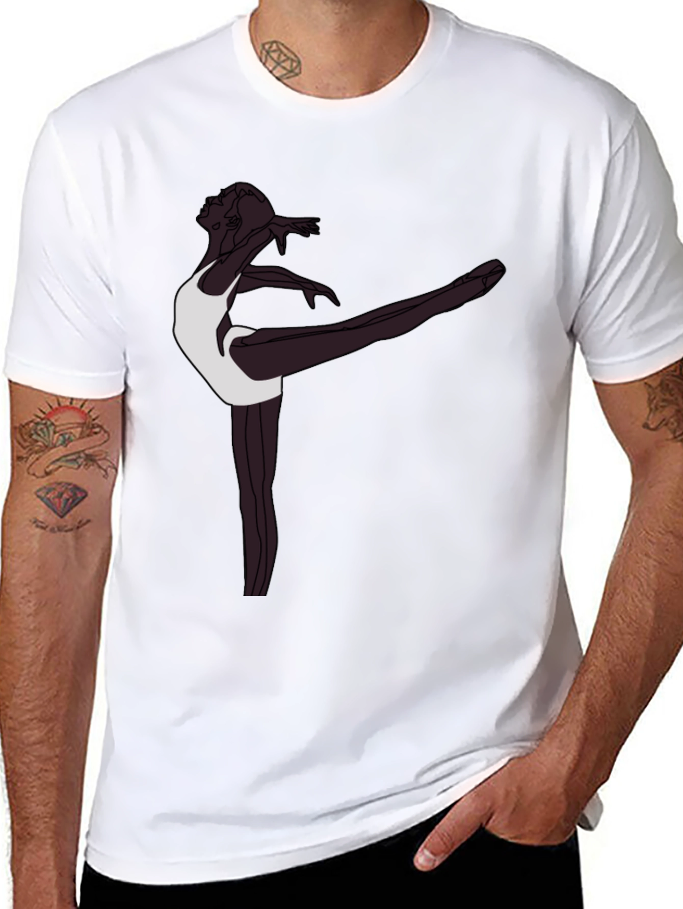Ballet Dancer Graphic Tee - Stylish Mens T-Shirt