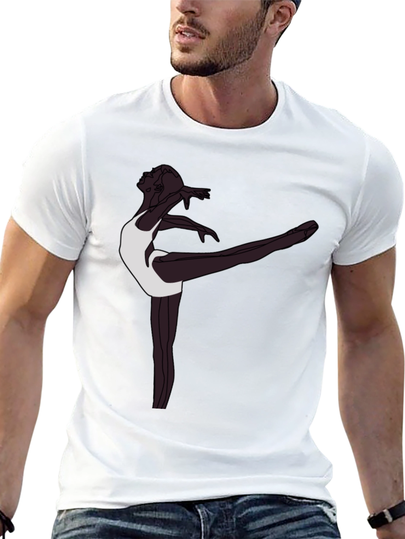 Ballet Dancer Graphic Tee - Stylish Mens T-Shirt