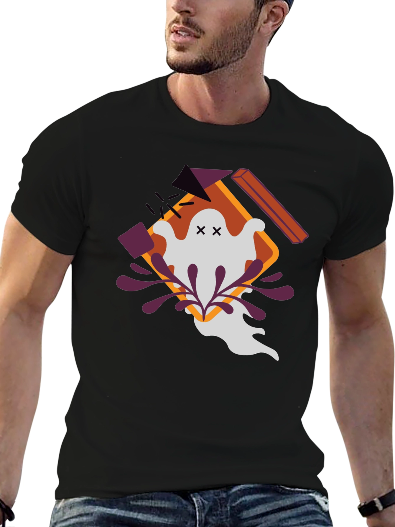 Ghostly Graphic Tee - Halloween Style