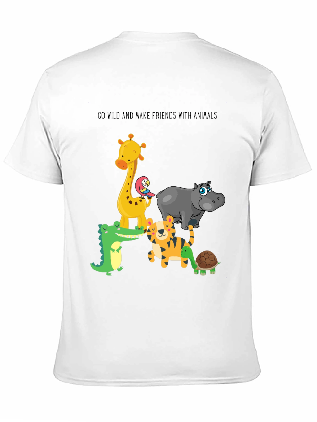 Go Wild Animals Graphic Black T-Shirt