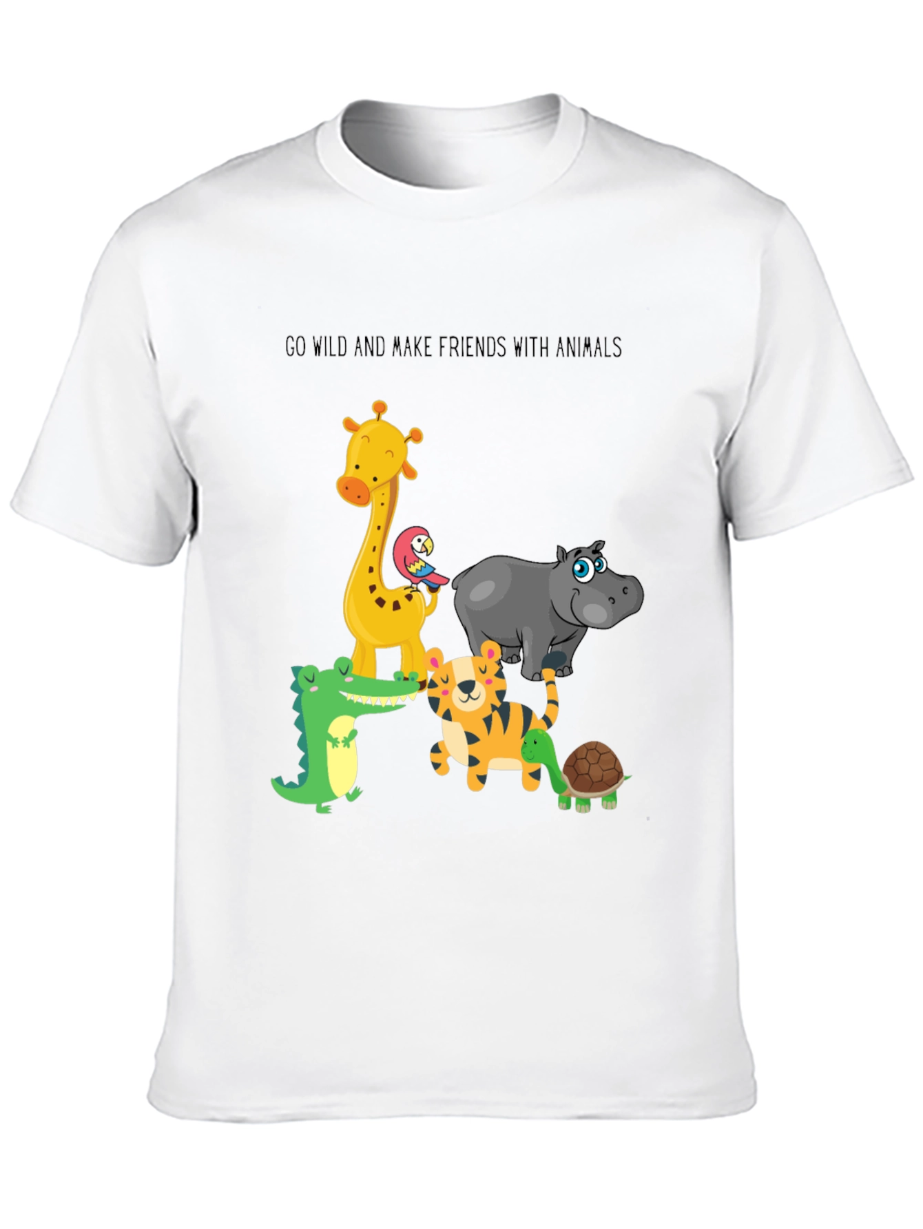 Go Wild Animals Graphic Black T-Shirt