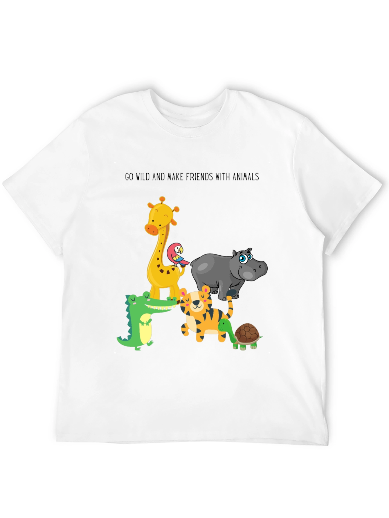 Go Wild Animals Graphic Black T-Shirt