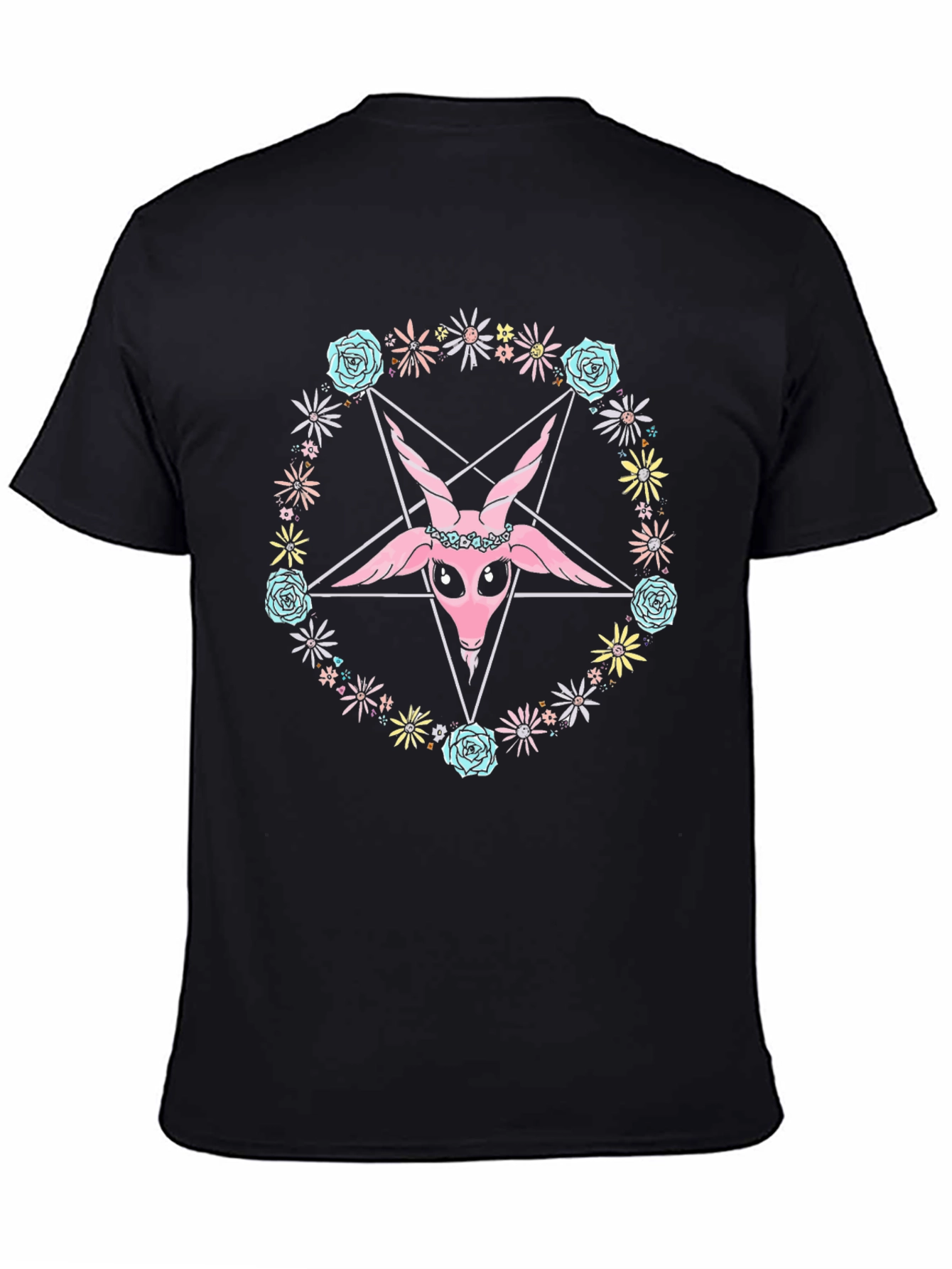 Baphomet Flower Crown Graphic Tee