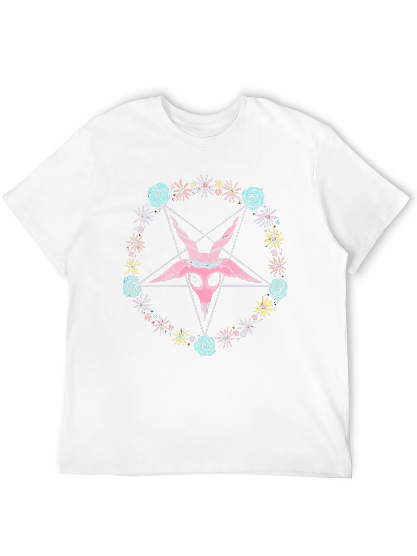 Baphomet Flower Crown Graphic Tee