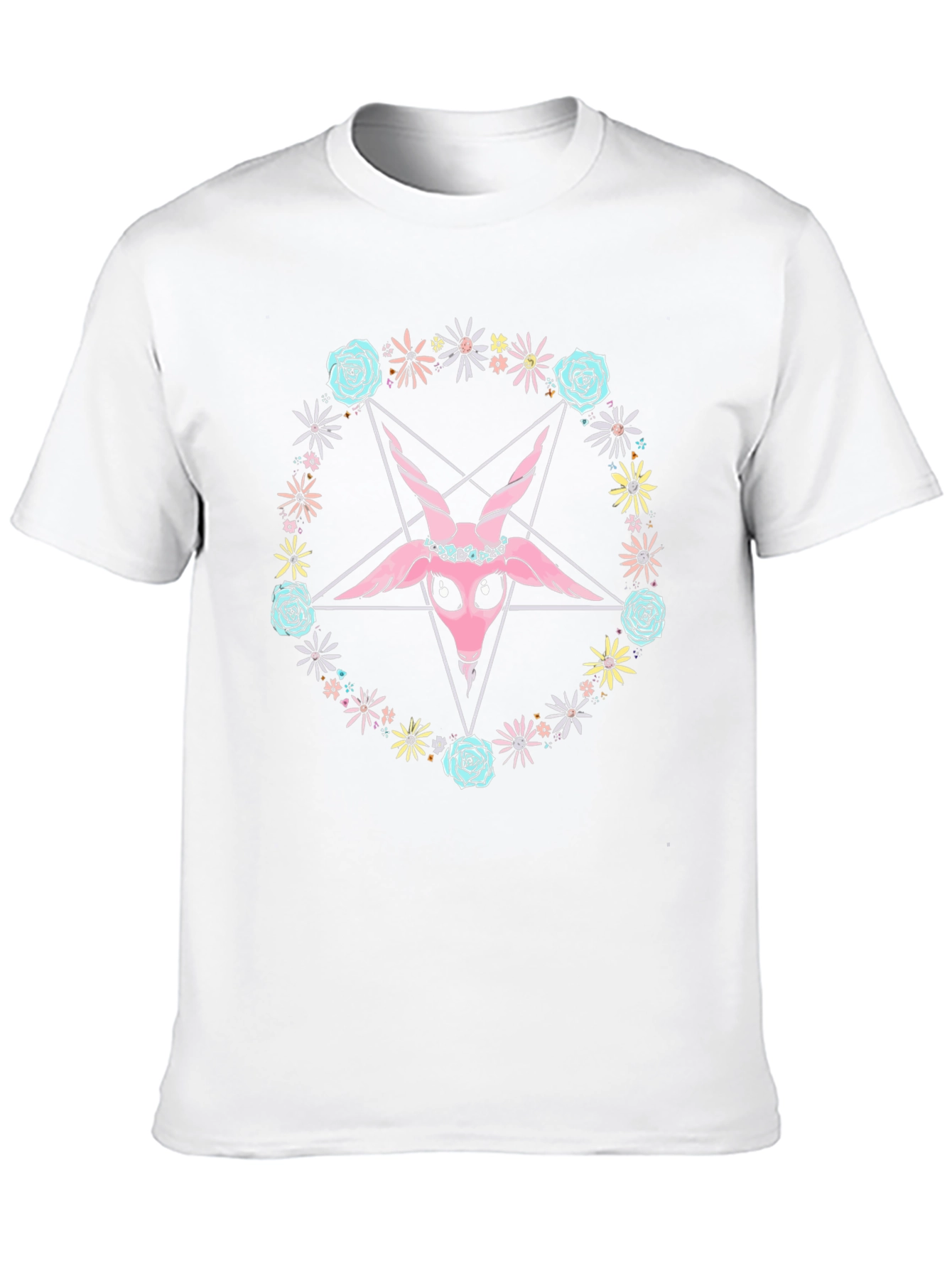 Baphomet Flower Crown Graphic Tee