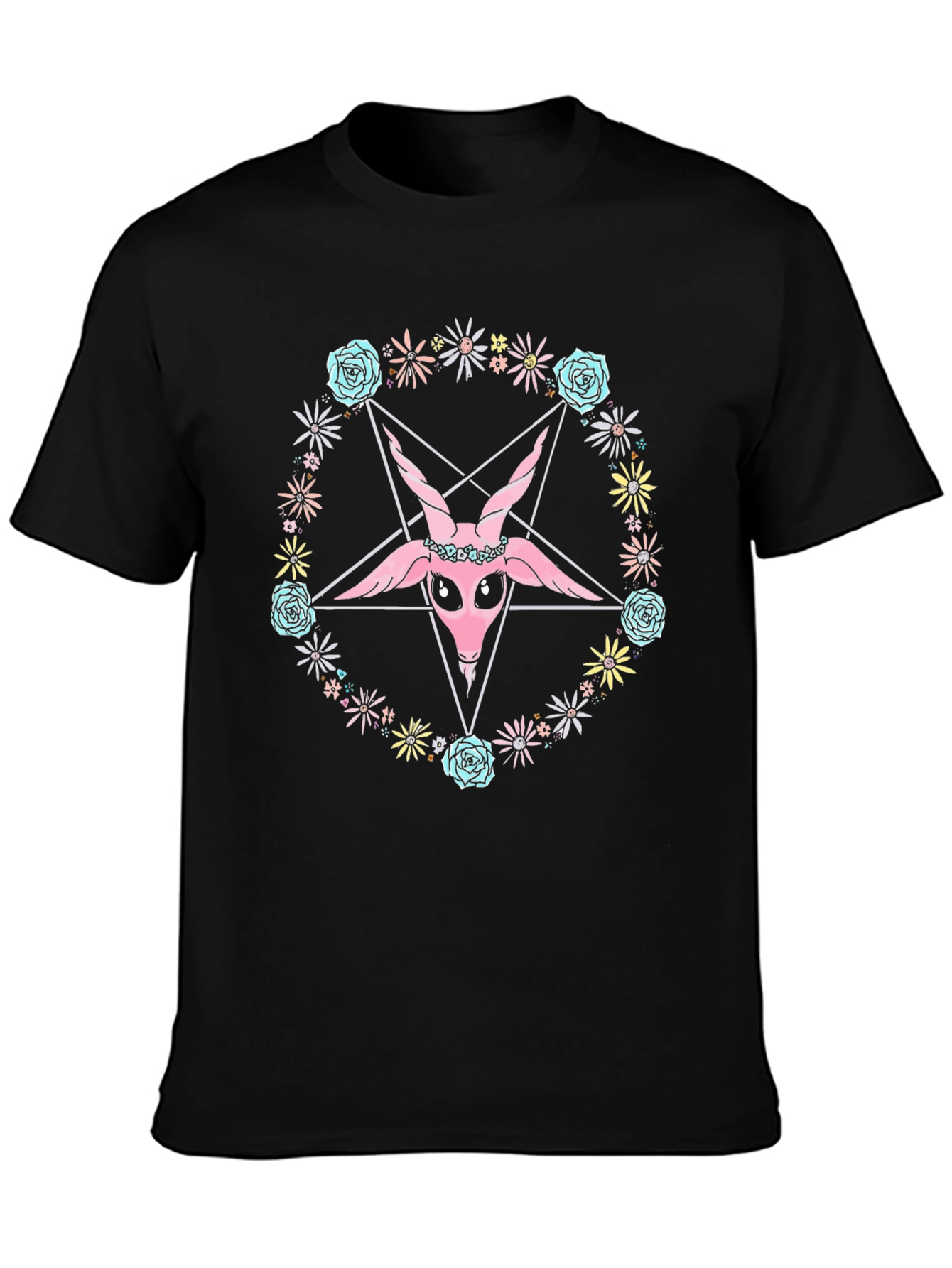 Baphomet Flower Crown Graphic Tee