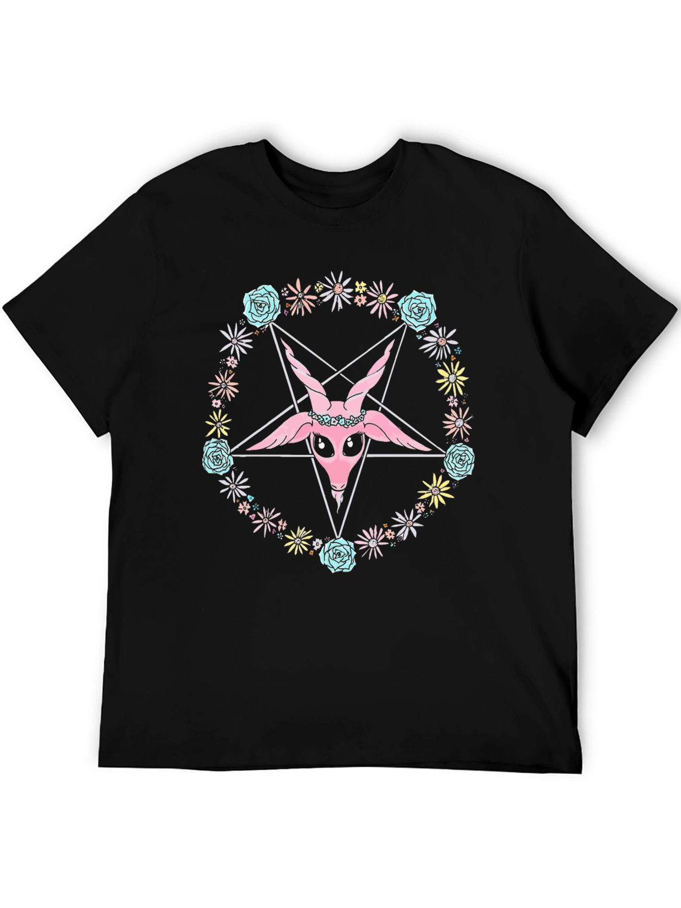 Baphomet Flower Crown Graphic Tee