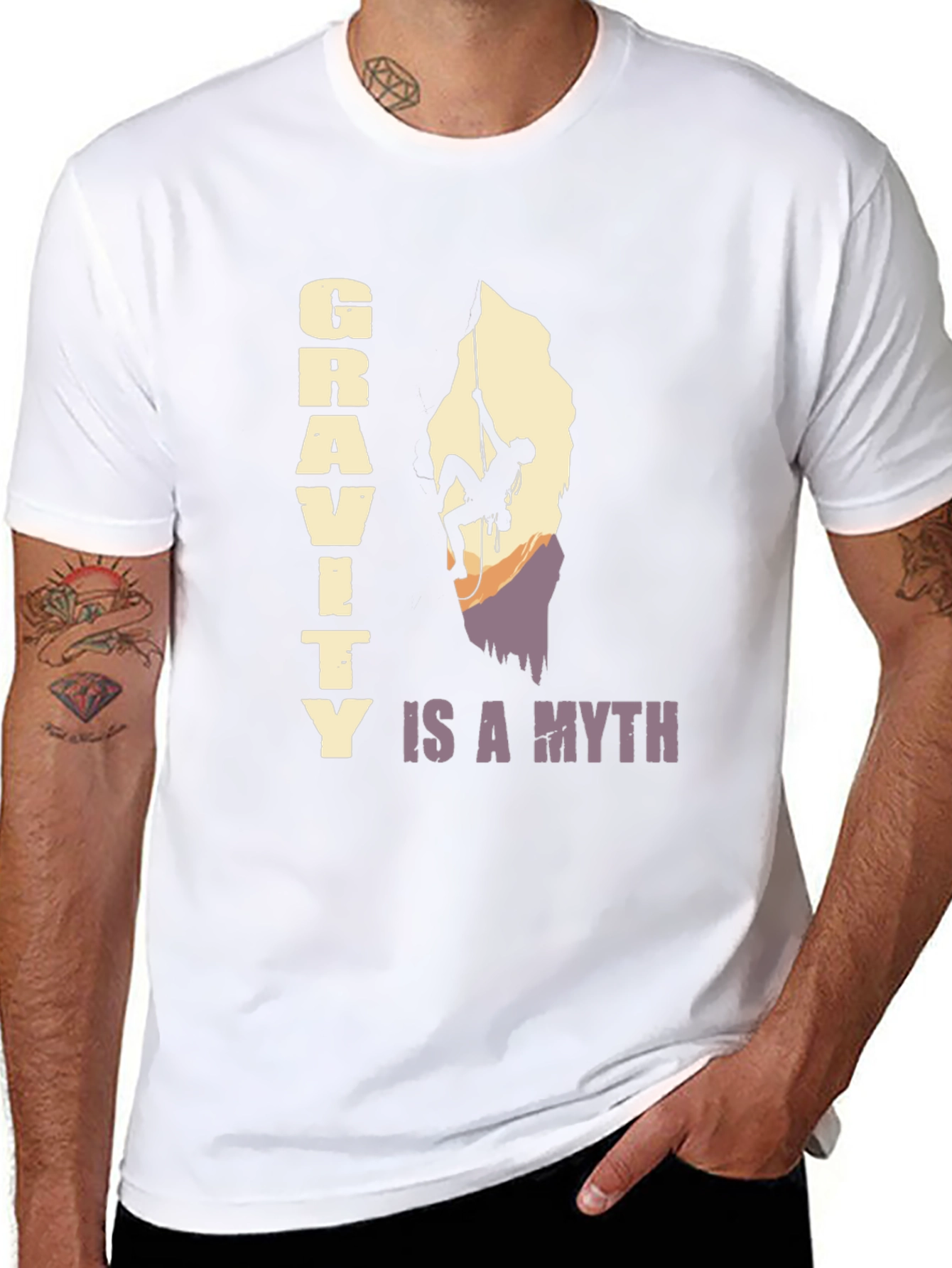 Gravity Is A Myth T-Shirt - Rock Climbing Design