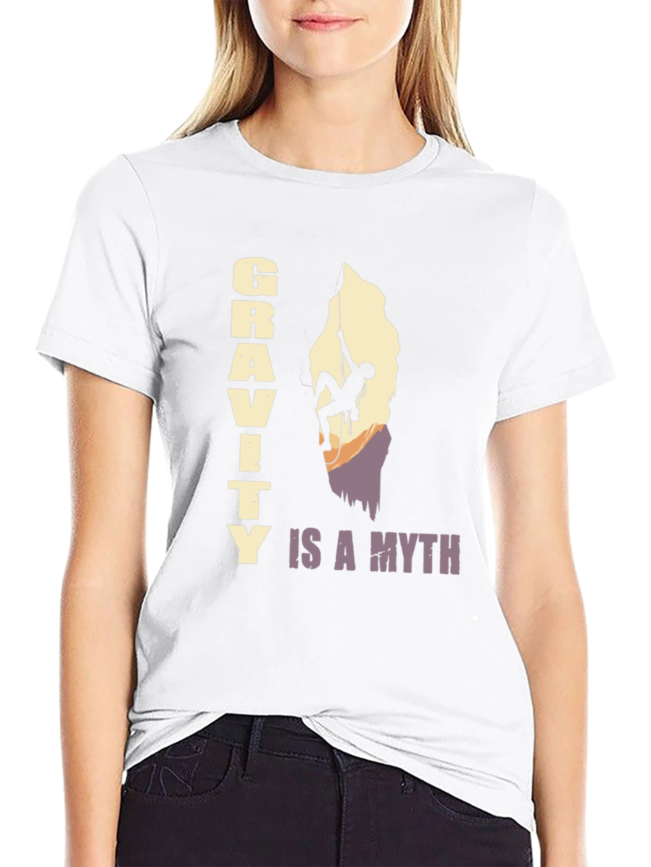 Gravity Is A Myth T-Shirt - Rock Climbing Design