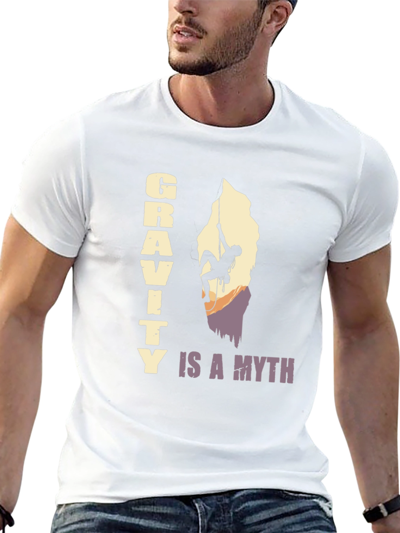Gravity Is A Myth T-Shirt - Rock Climbing Design