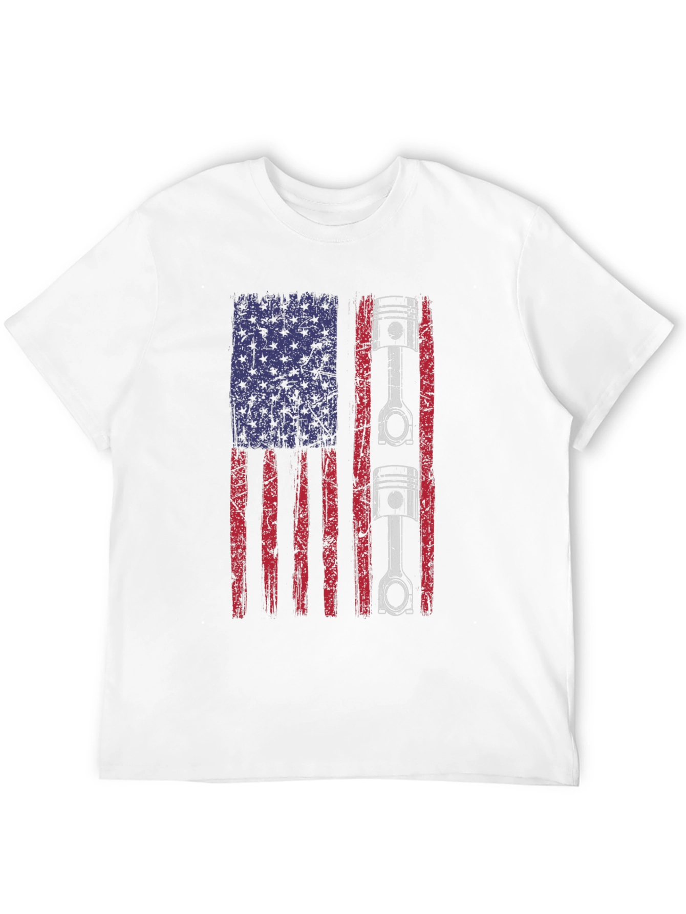 American Flag Piston Graphic Tee - Black