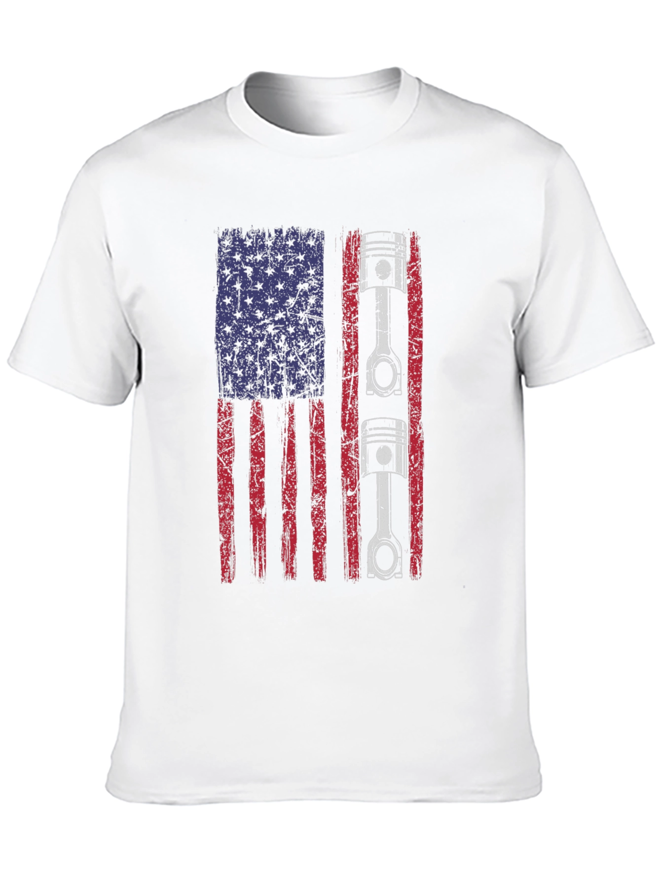 American Flag Piston Graphic Tee - Black