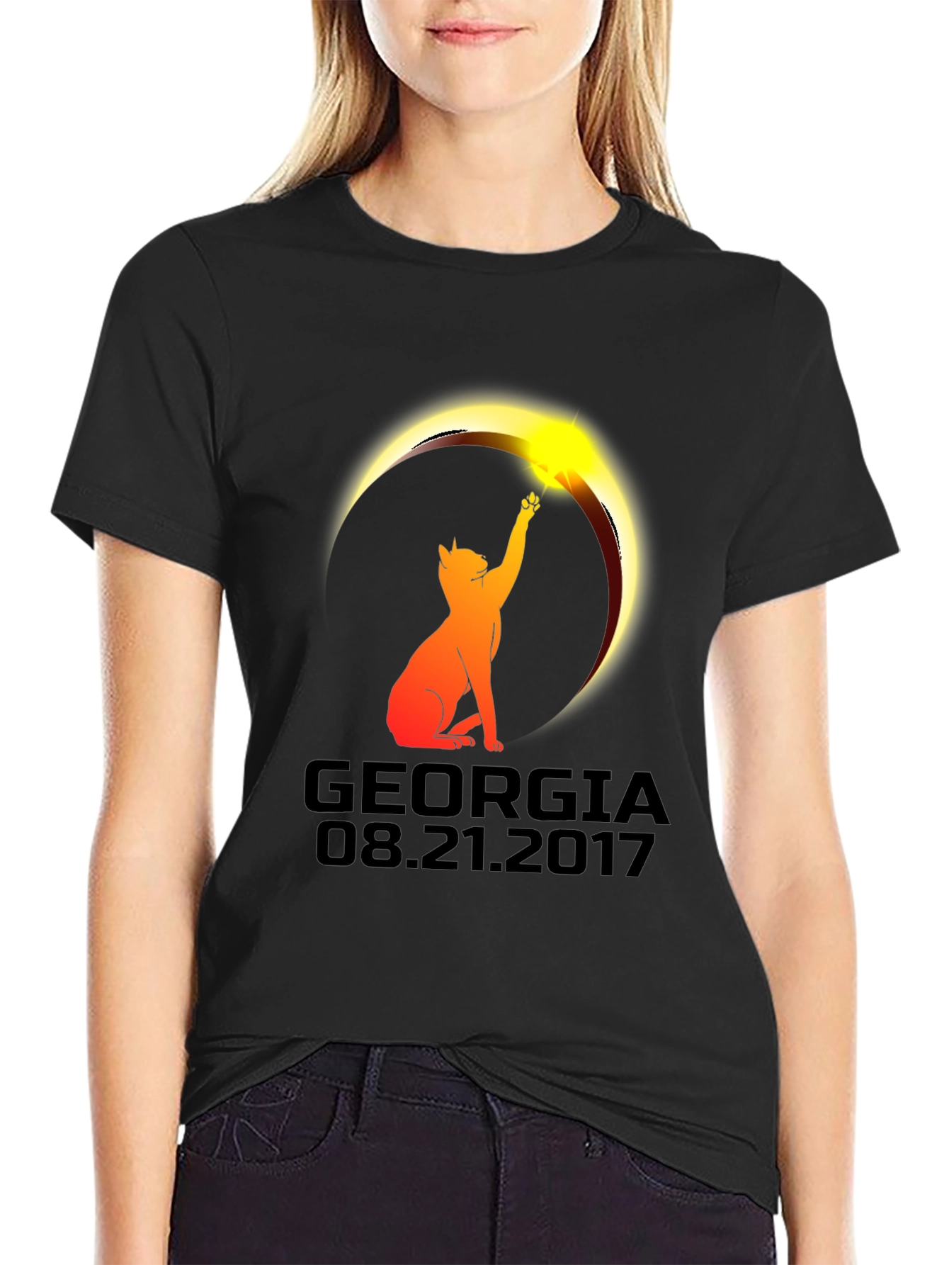Georgia Eclipse Cat T-Shirt - August 21 2017