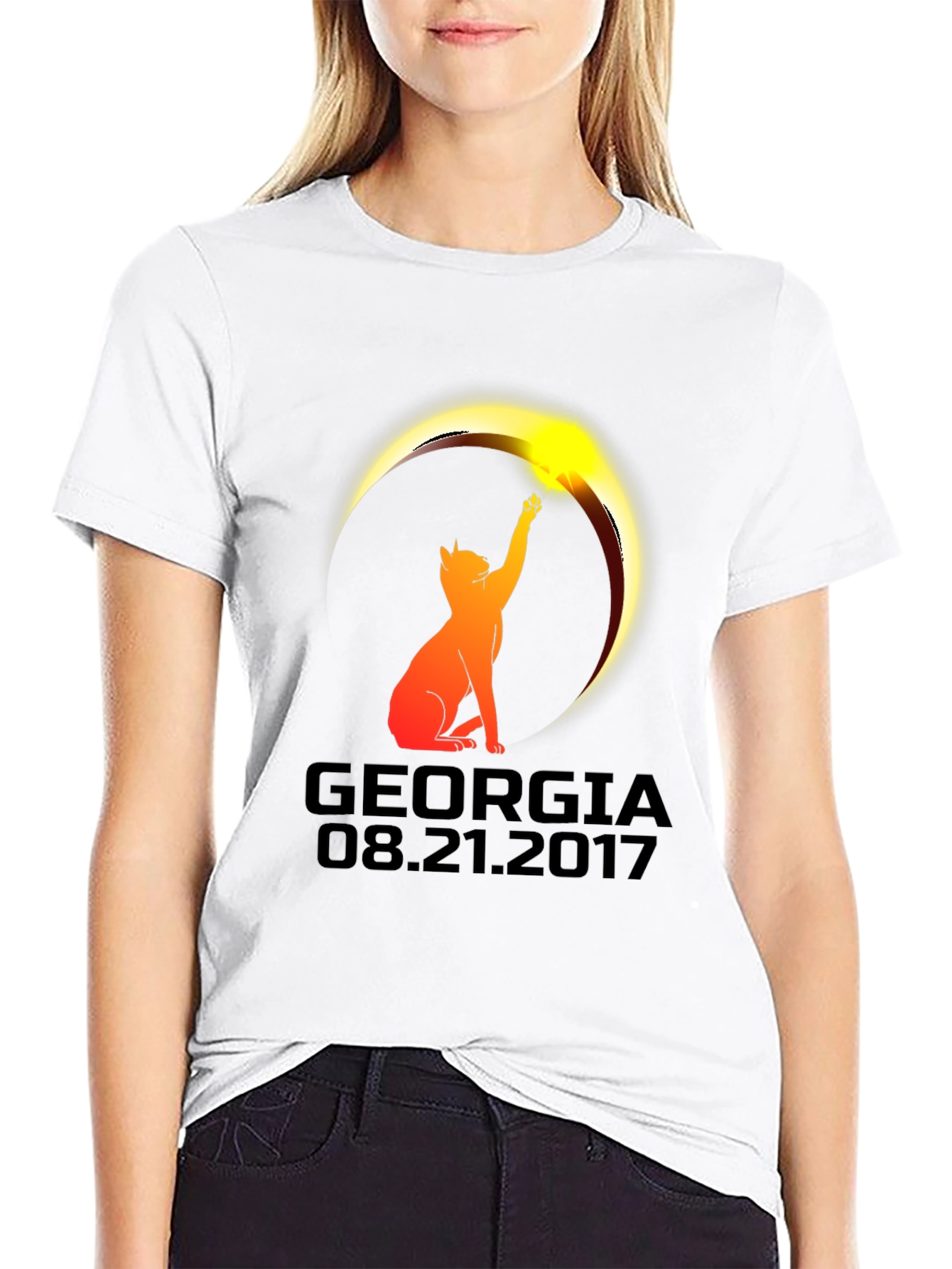 Georgia Eclipse Cat T-Shirt - August 21 2017