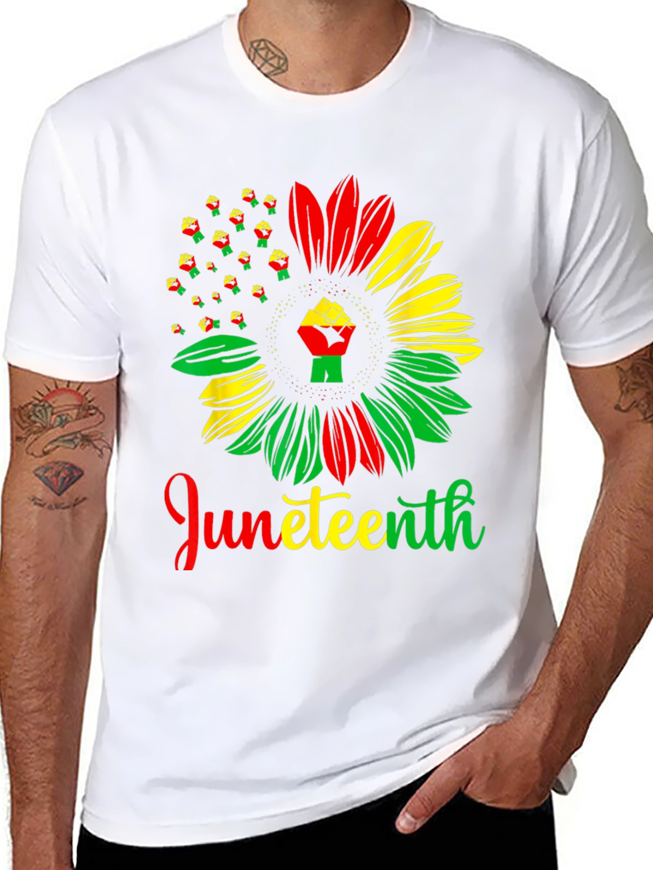 Juneteenth Fist Sunflower Graphic Tee