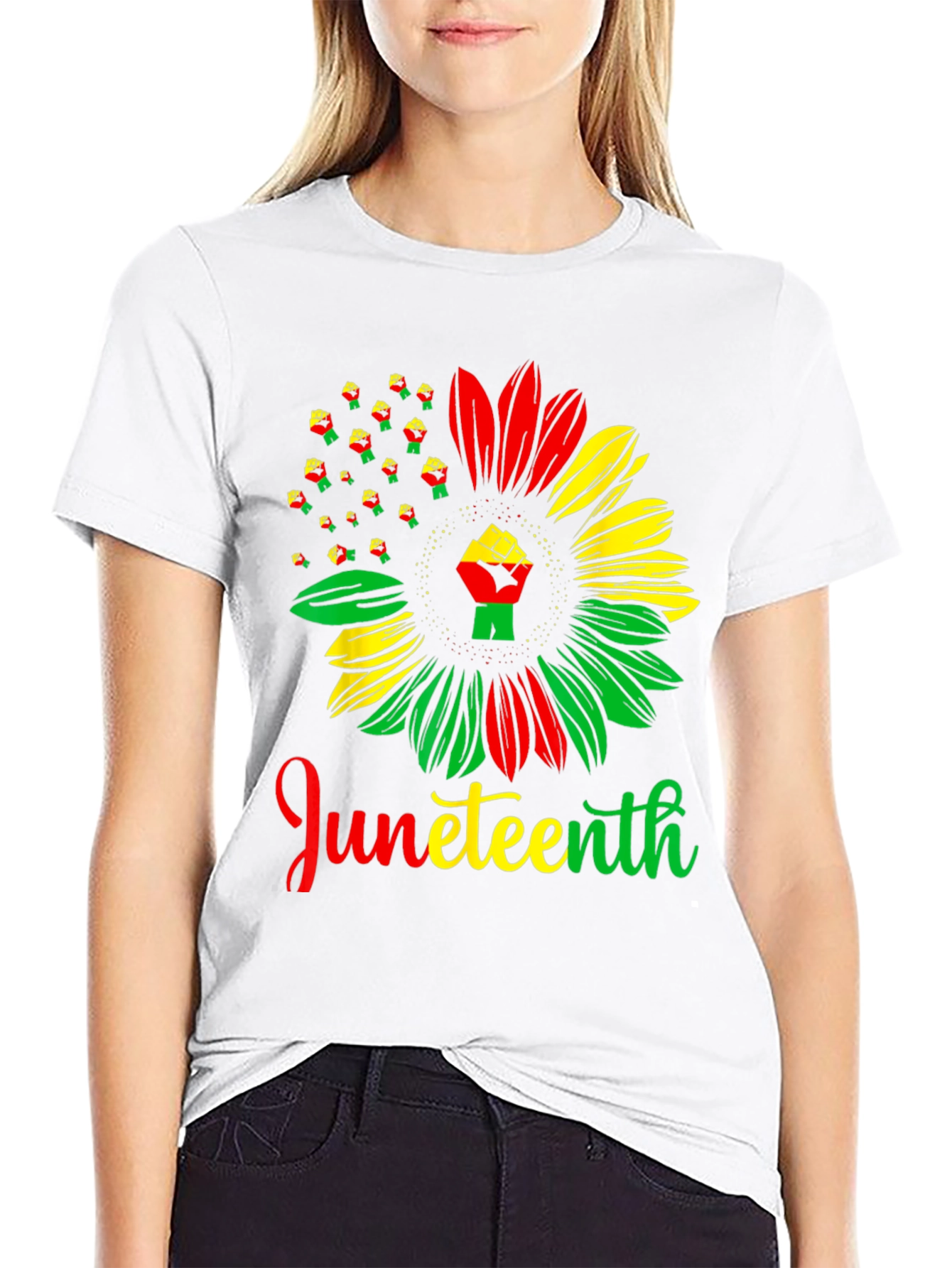 Juneteenth Fist Sunflower Graphic Tee
