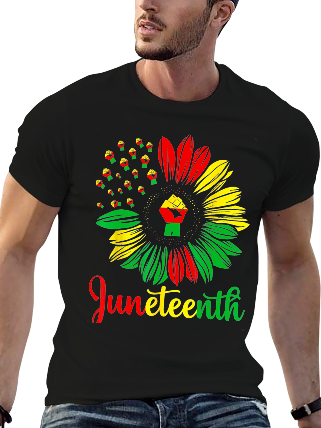 Juneteenth Fist Sunflower Graphic Tee