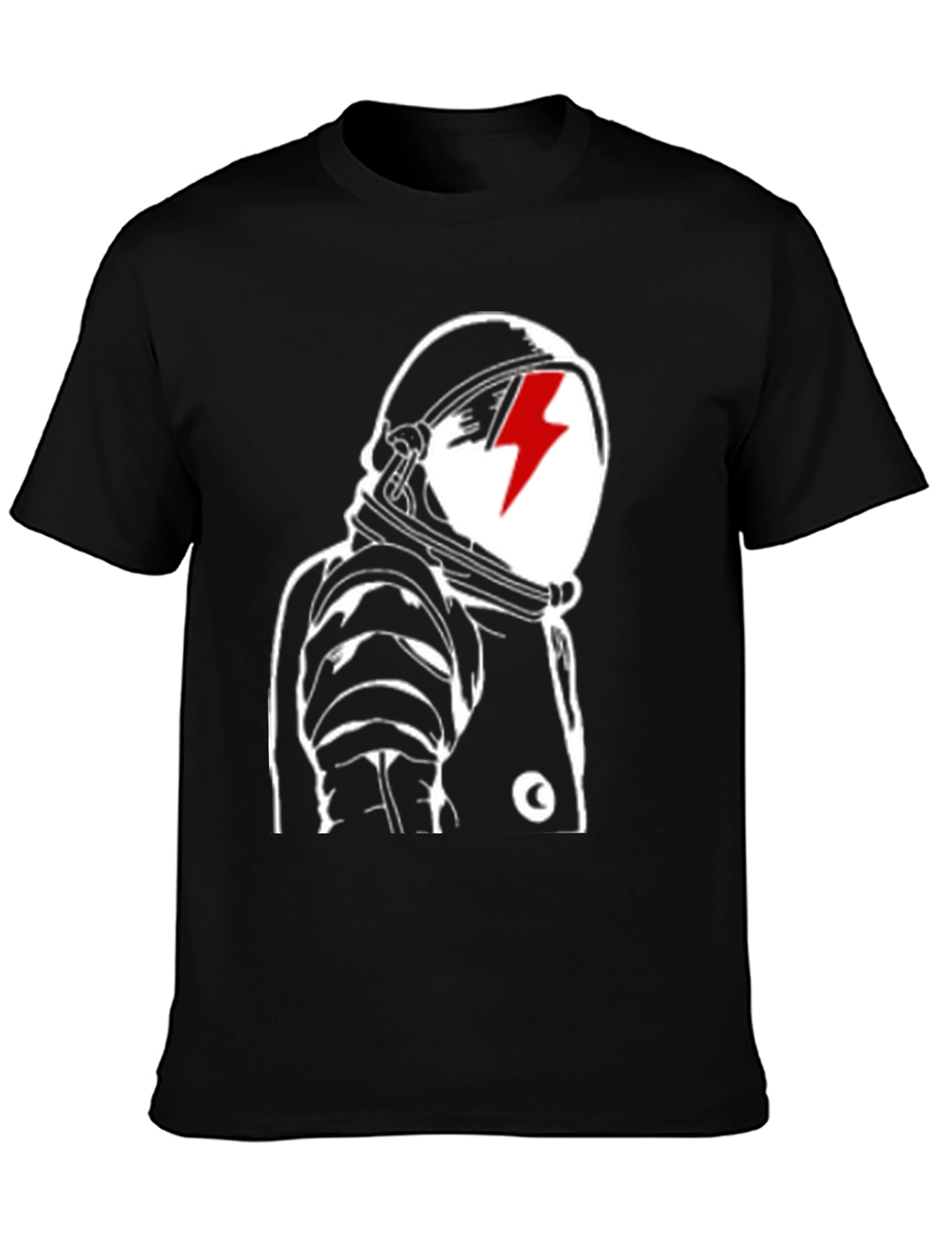Astronaut Lightning Bolt Black Graphic Tee