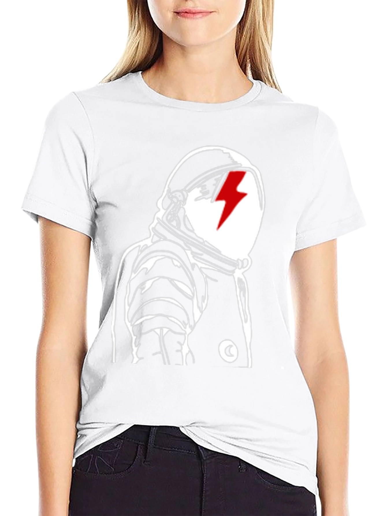 Astronaut Lightning Bolt Black Graphic Tee