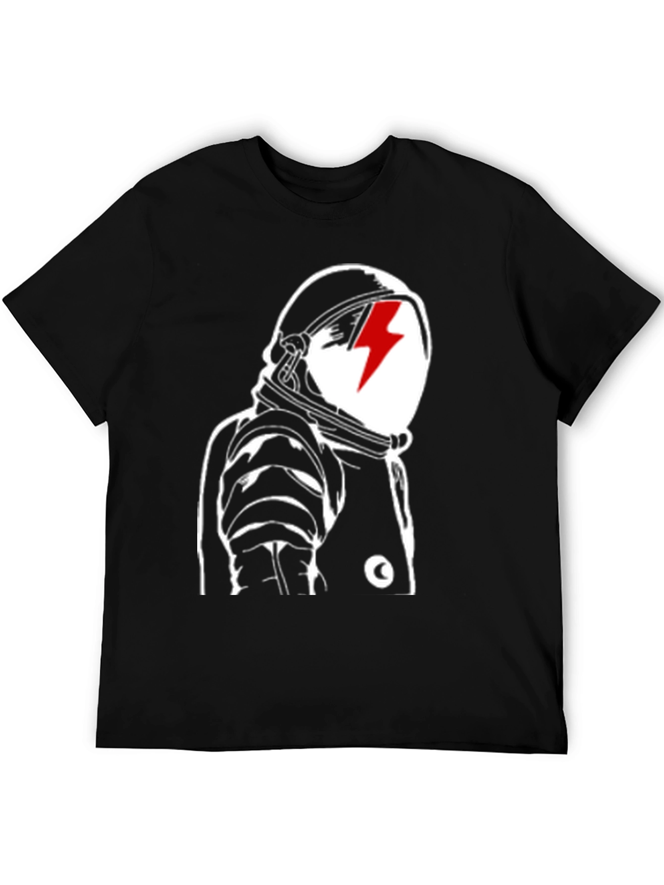 Astronaut Lightning Bolt Black Graphic Tee