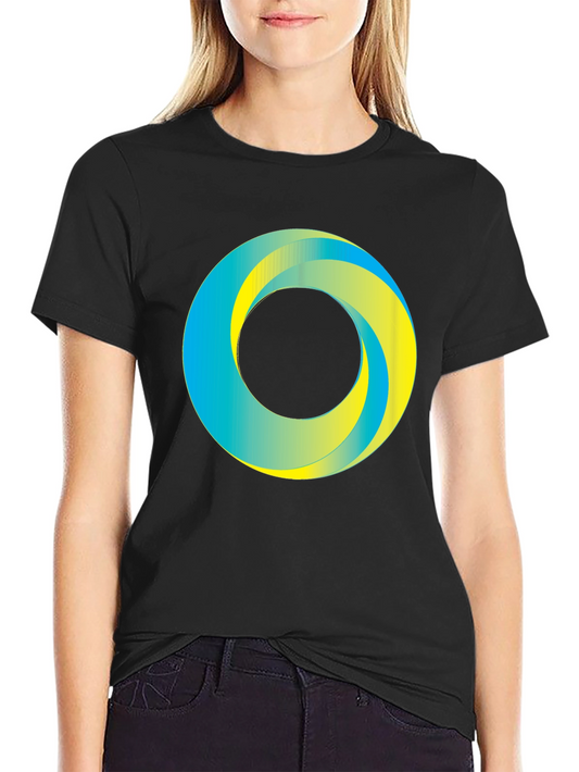 Abstract Circle Graphic Print Tee - Casual Style