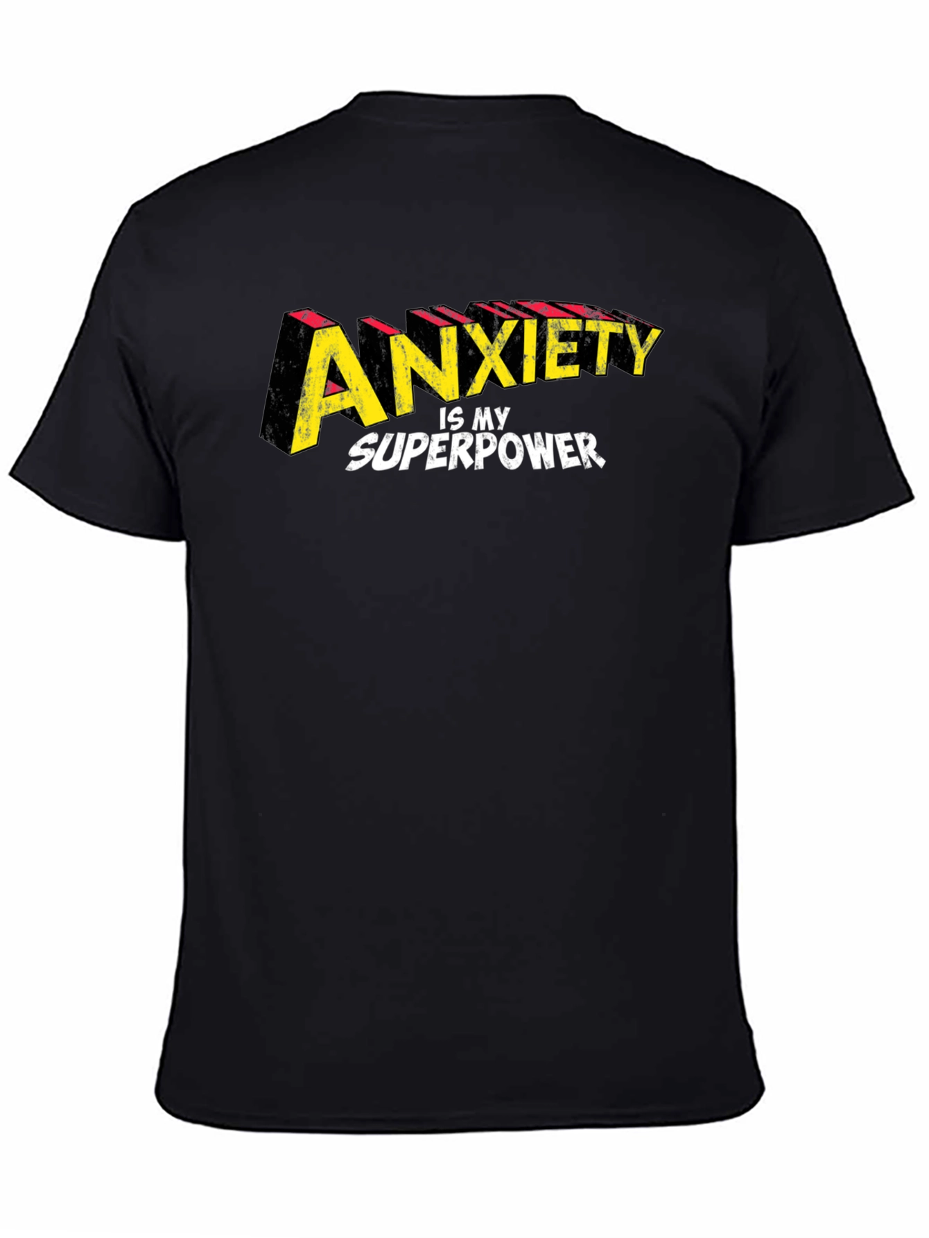 Anxiety Is My Superpower Graphic Tee - Black