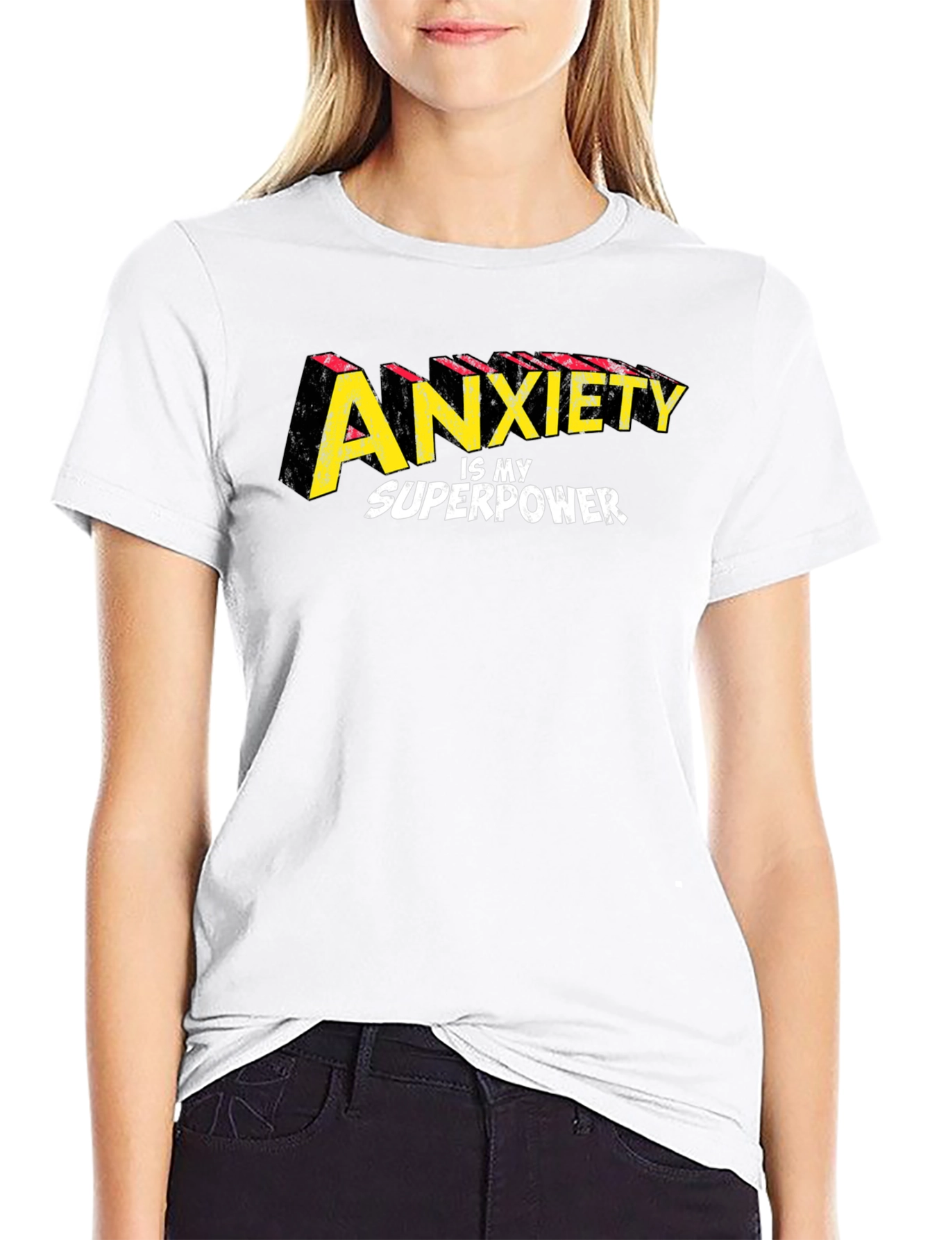 Anxiety Is My Superpower Graphic Tee - Black