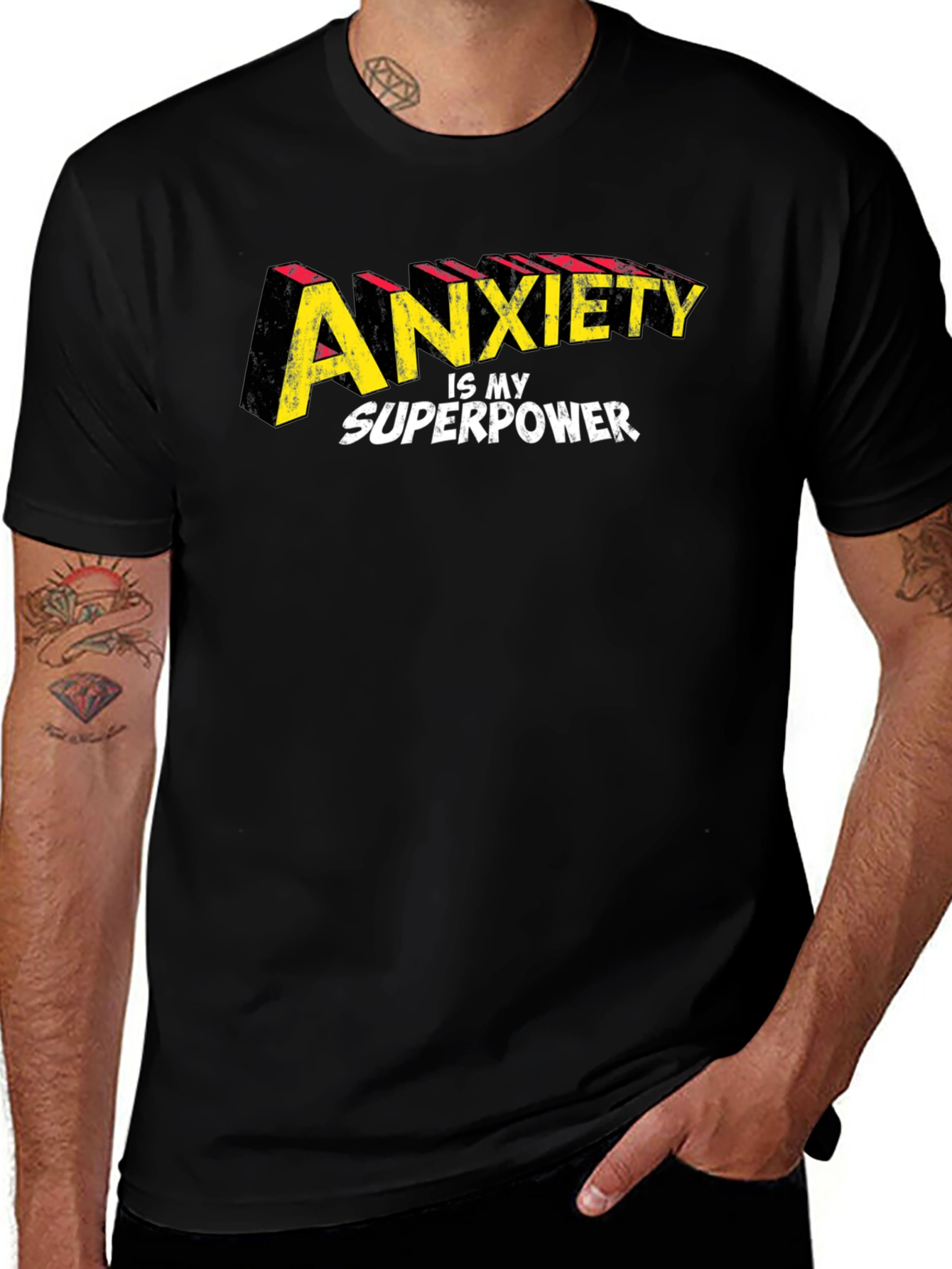 Anxiety Is My Superpower Graphic Tee - Black