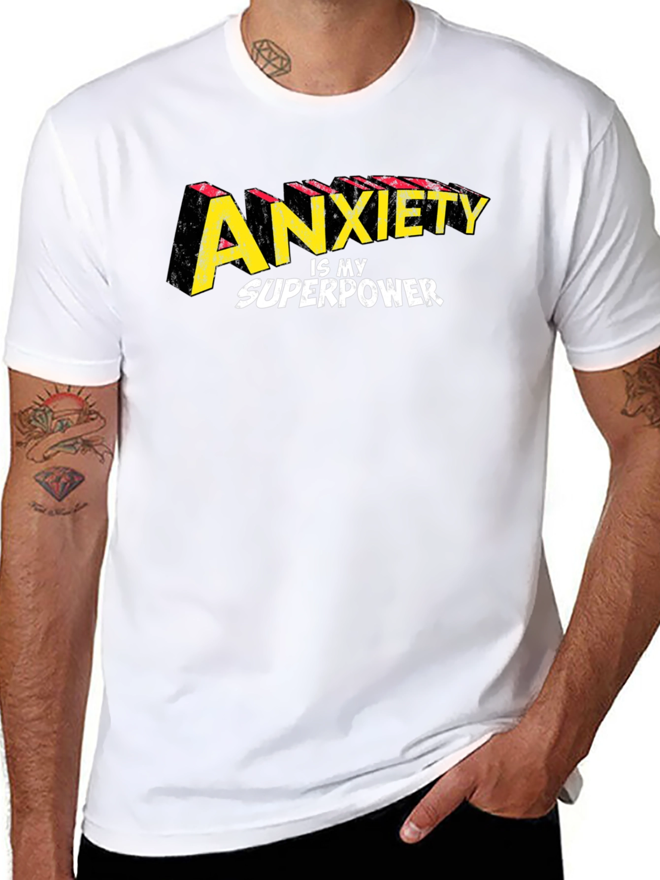 Anxiety Is My Superpower Graphic Tee - Black