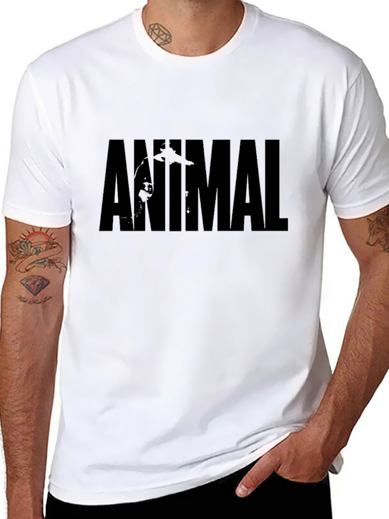 Animal Graphic Tee - Black
