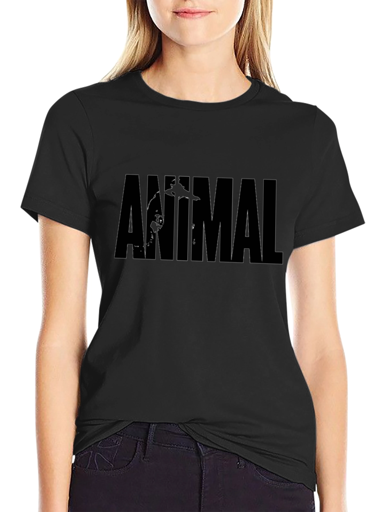 Animal Graphic Tee - Black