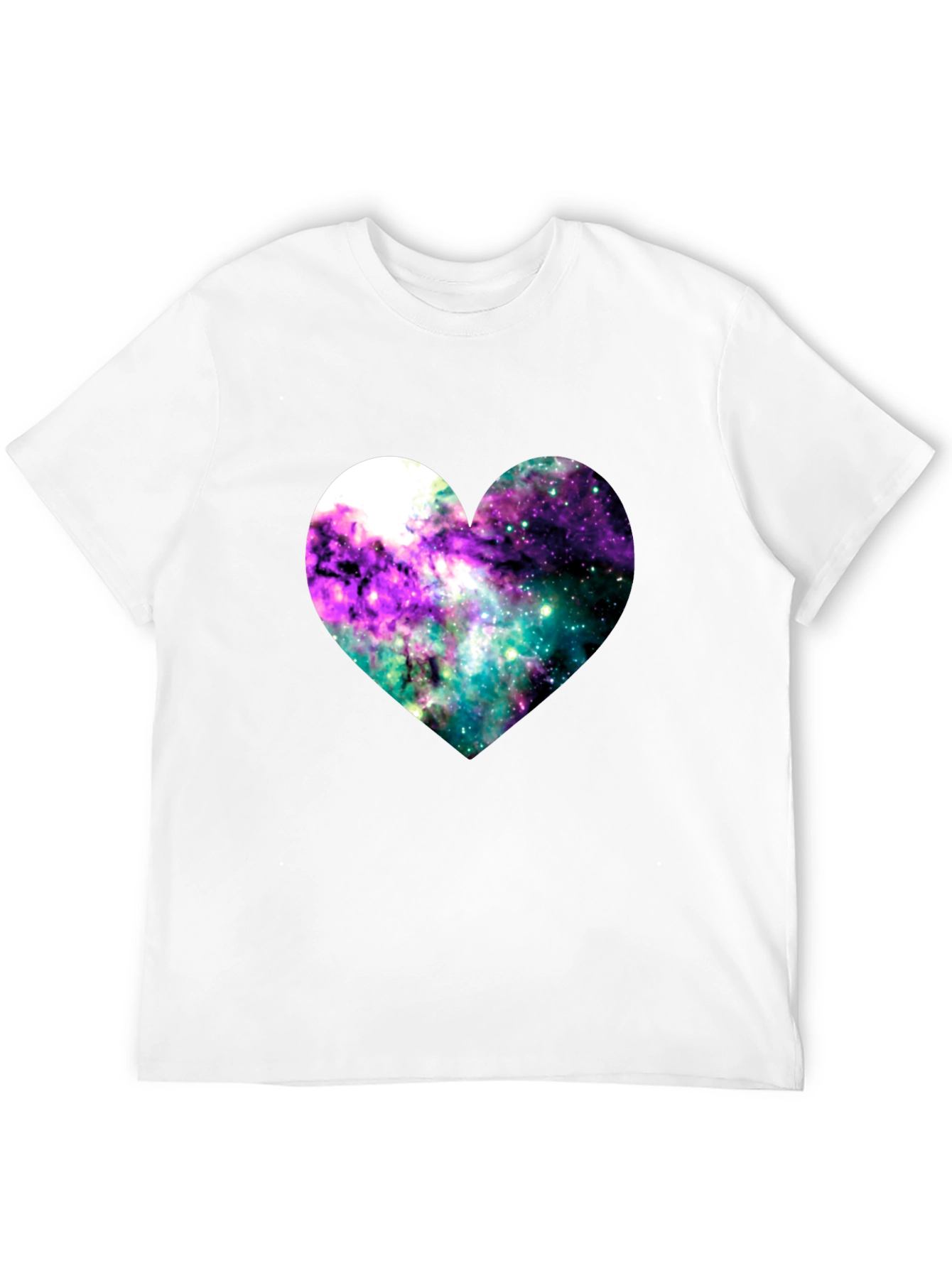 Galaxy Heart Graphic Tee - Black Cotton Blend