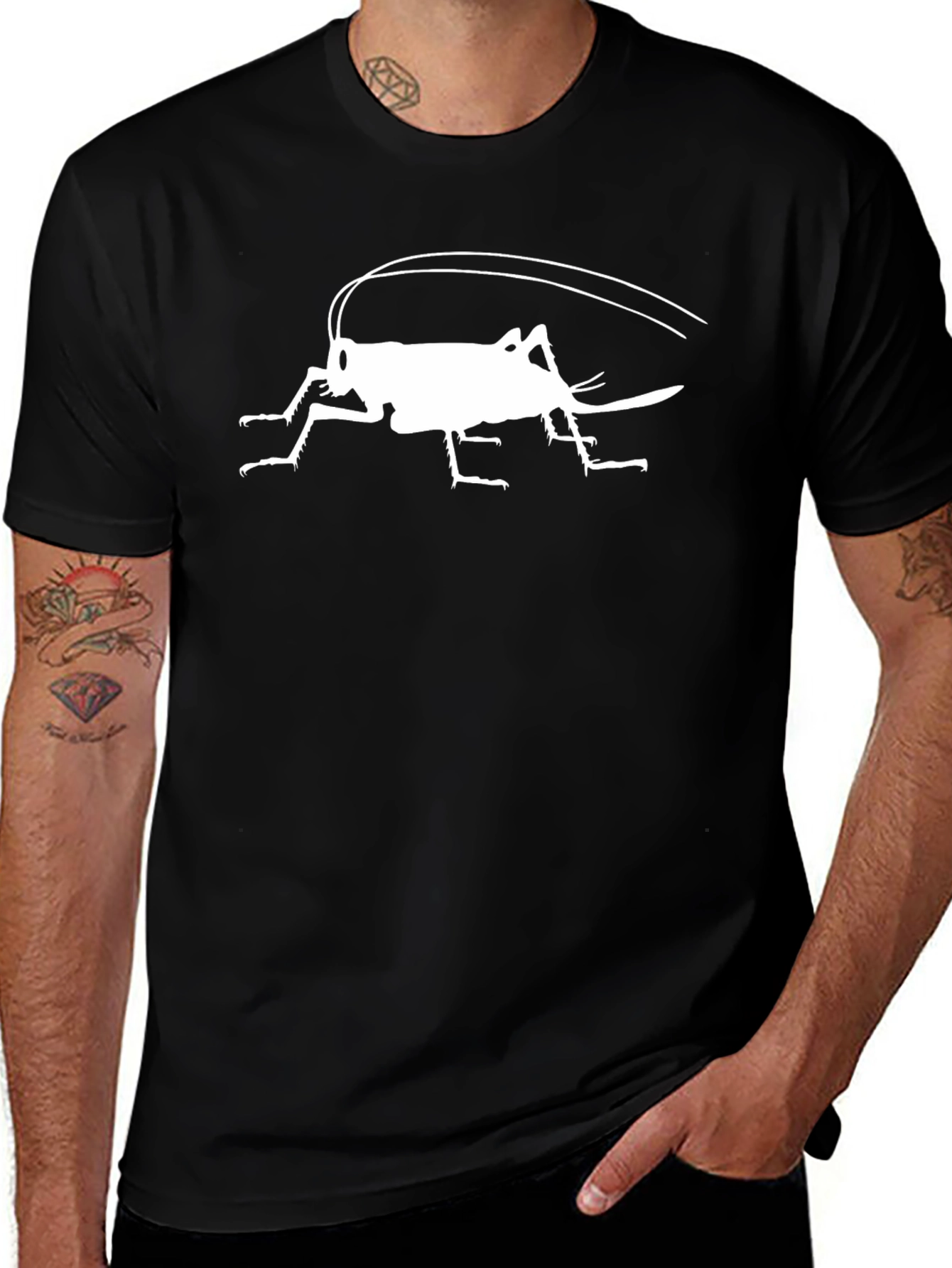 Grasshopper Graphic Tee - Black Cotton T-Shirt