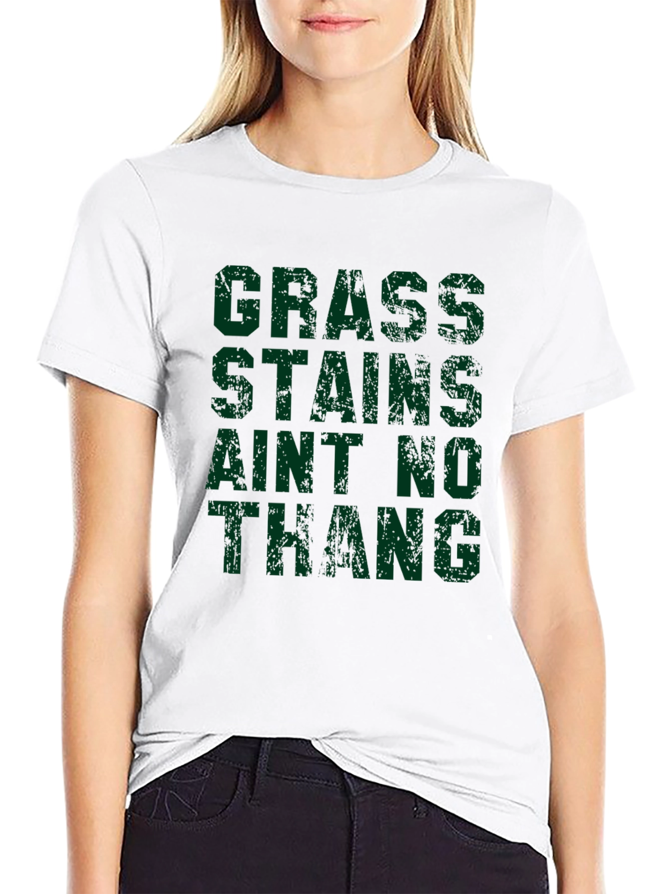 Grass Stains Aint No Thang Black T-Shirt