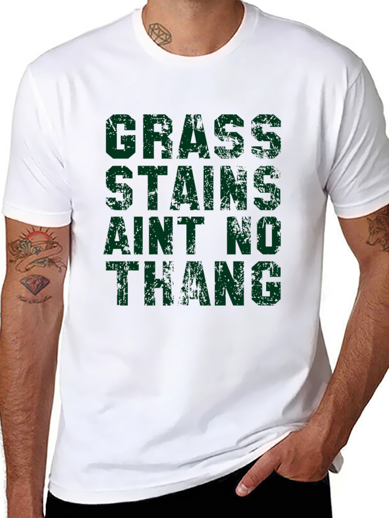Grass Stains Aint No Thang Black T-Shirt