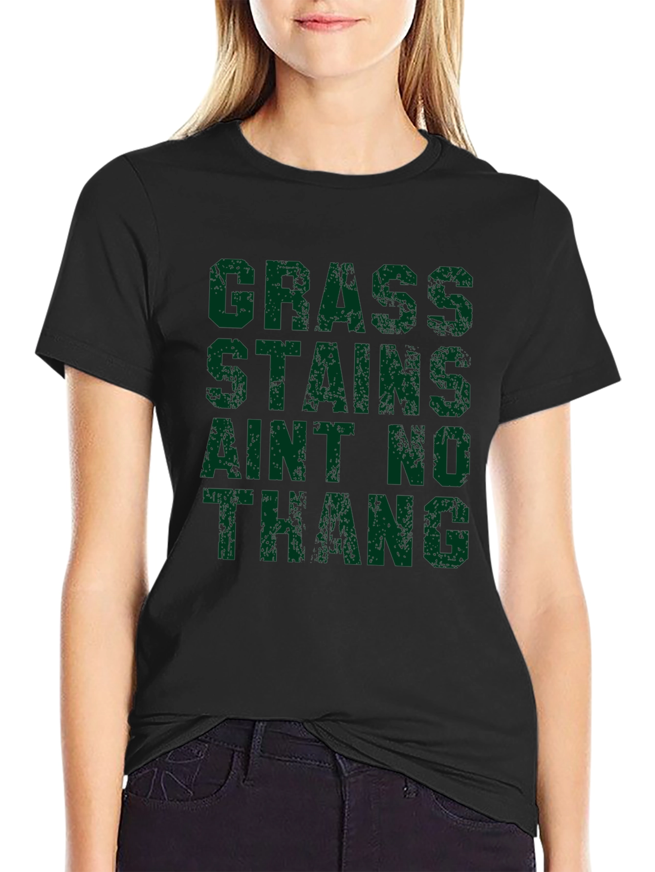 Grass Stains Aint No Thang Black T-Shirt
