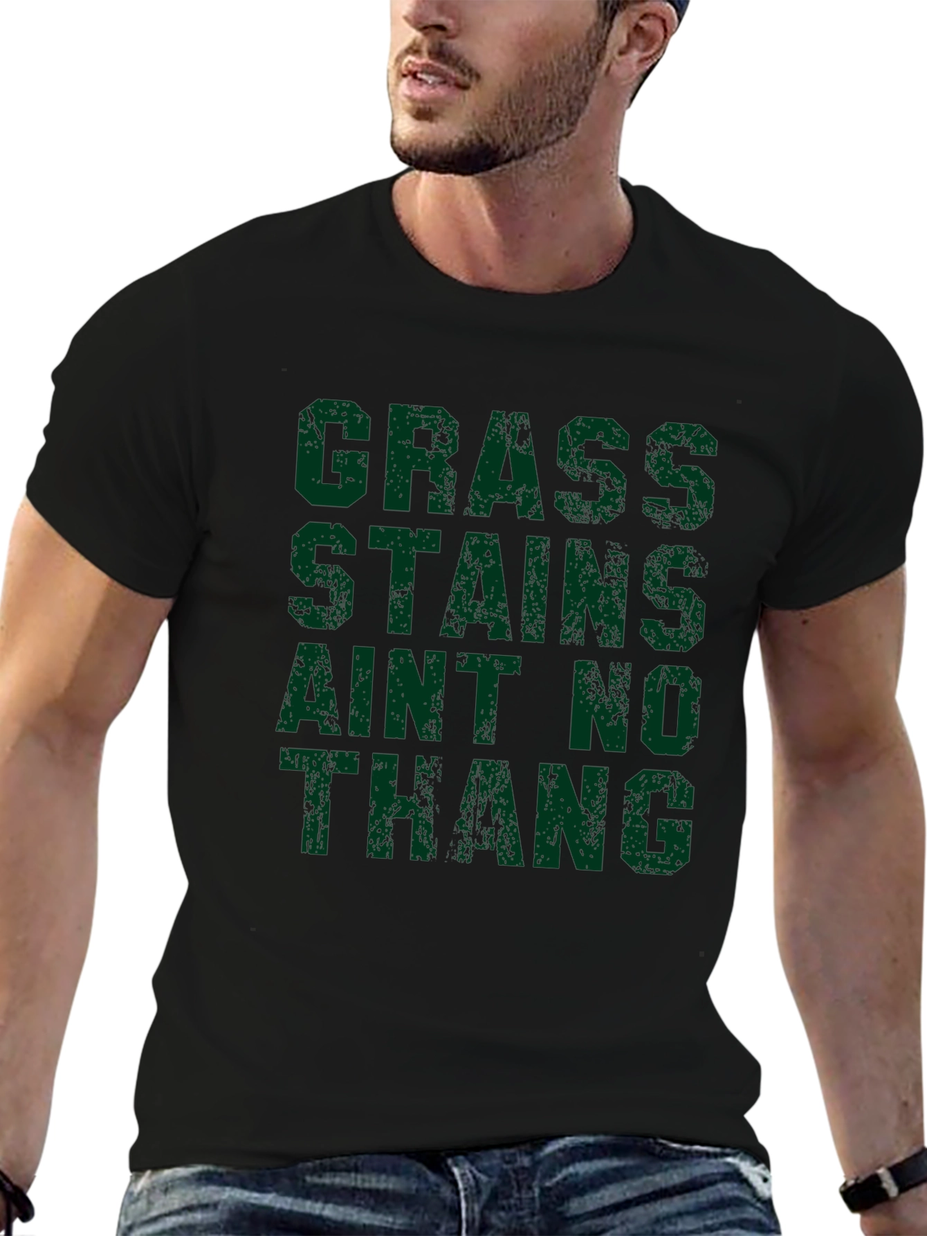 Grass Stains Aint No Thang Black T-Shirt