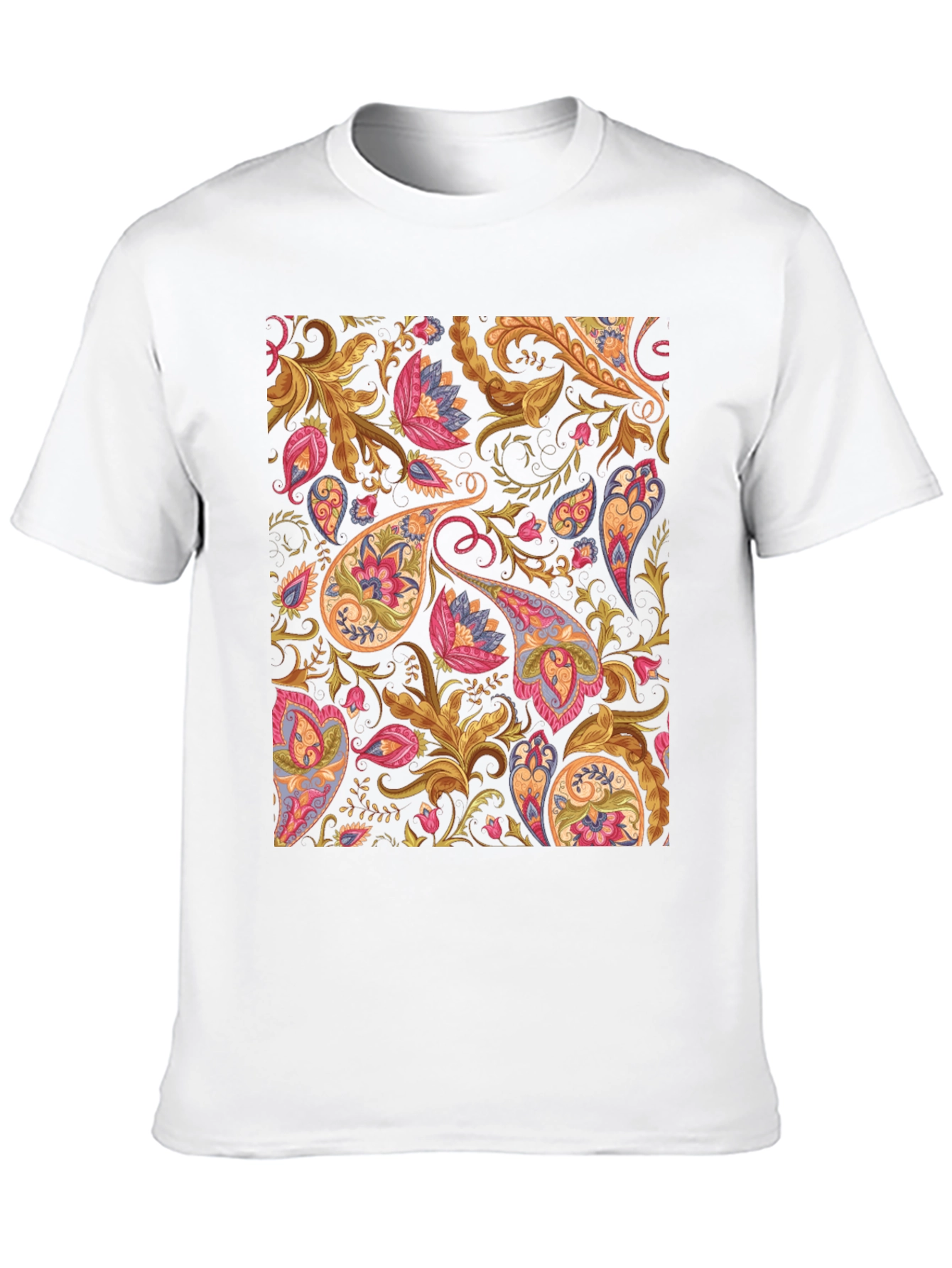 Paisley Pattern Black T-Shirt