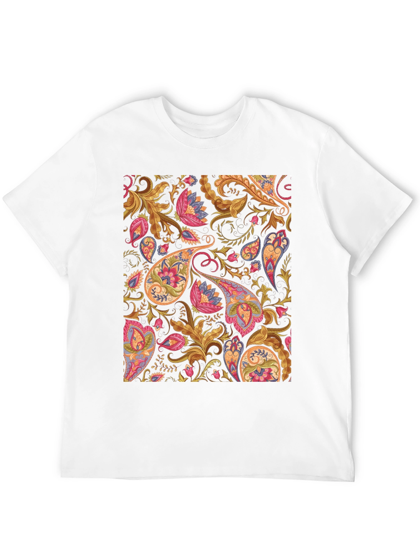 Paisley Pattern Black T-Shirt