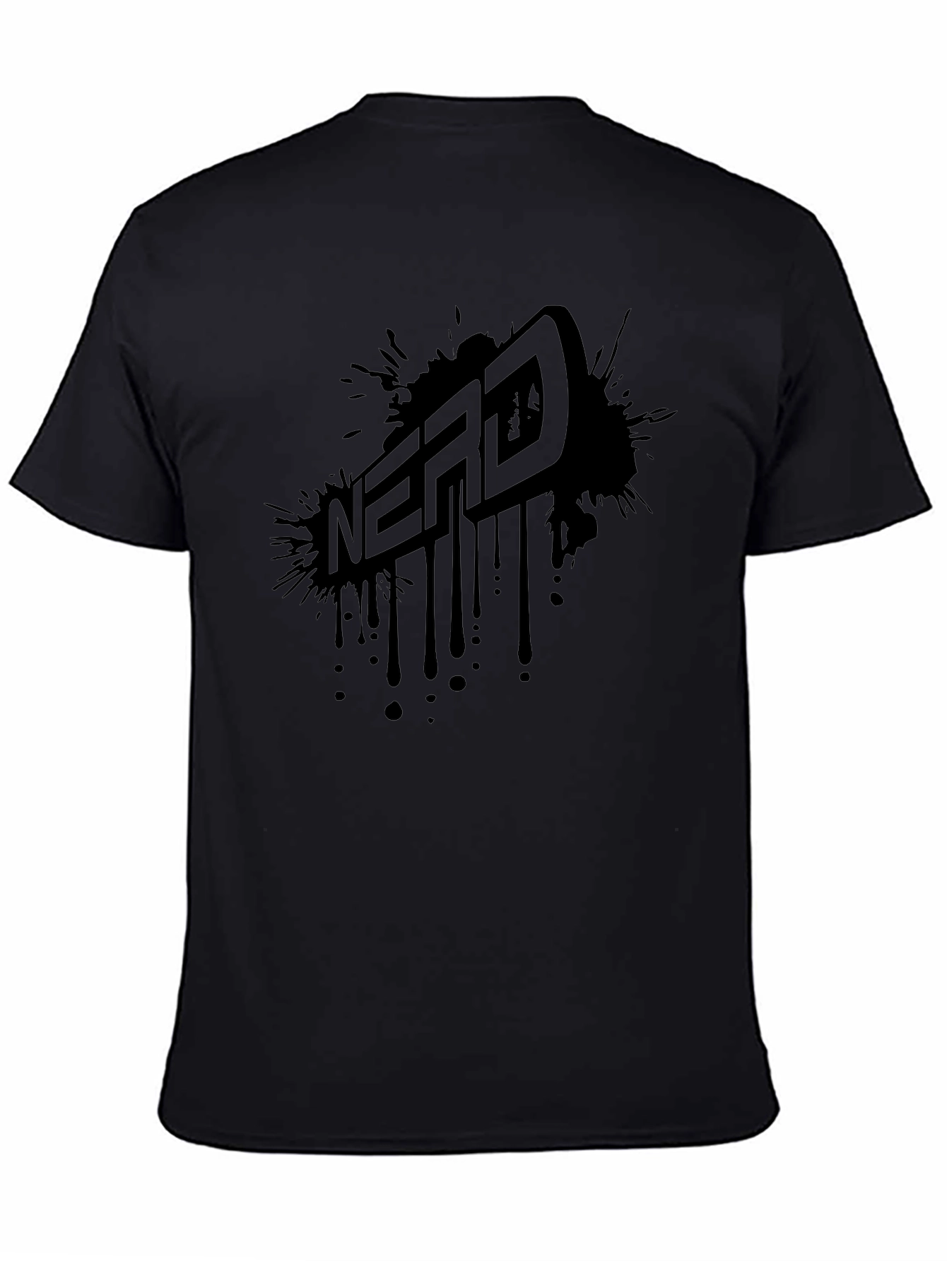 Nerd Splatter Graphic Tee - Cool Black T-Shirt