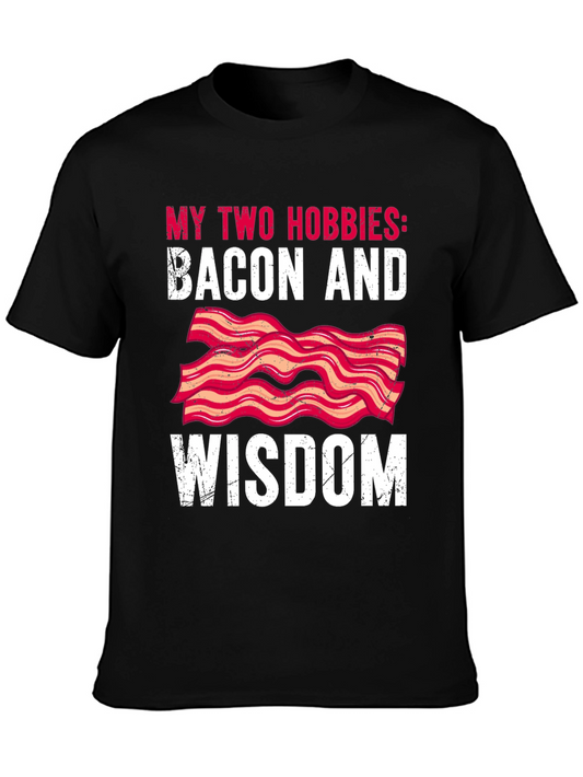 Bacon & Wisdom Graphic Tee - Funny Hobby T-Shirt