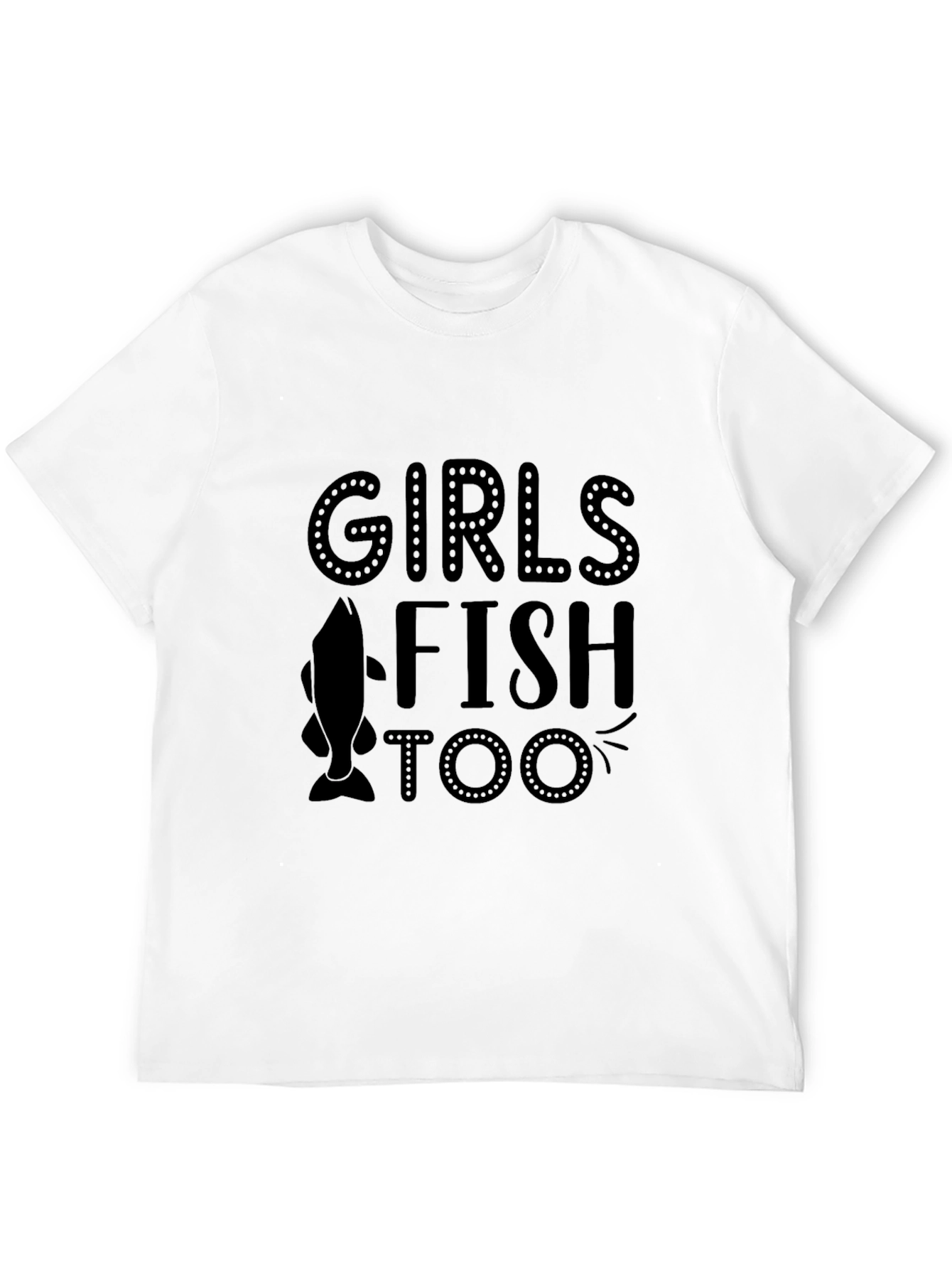 Girls Fish Too Black Graphic Tee