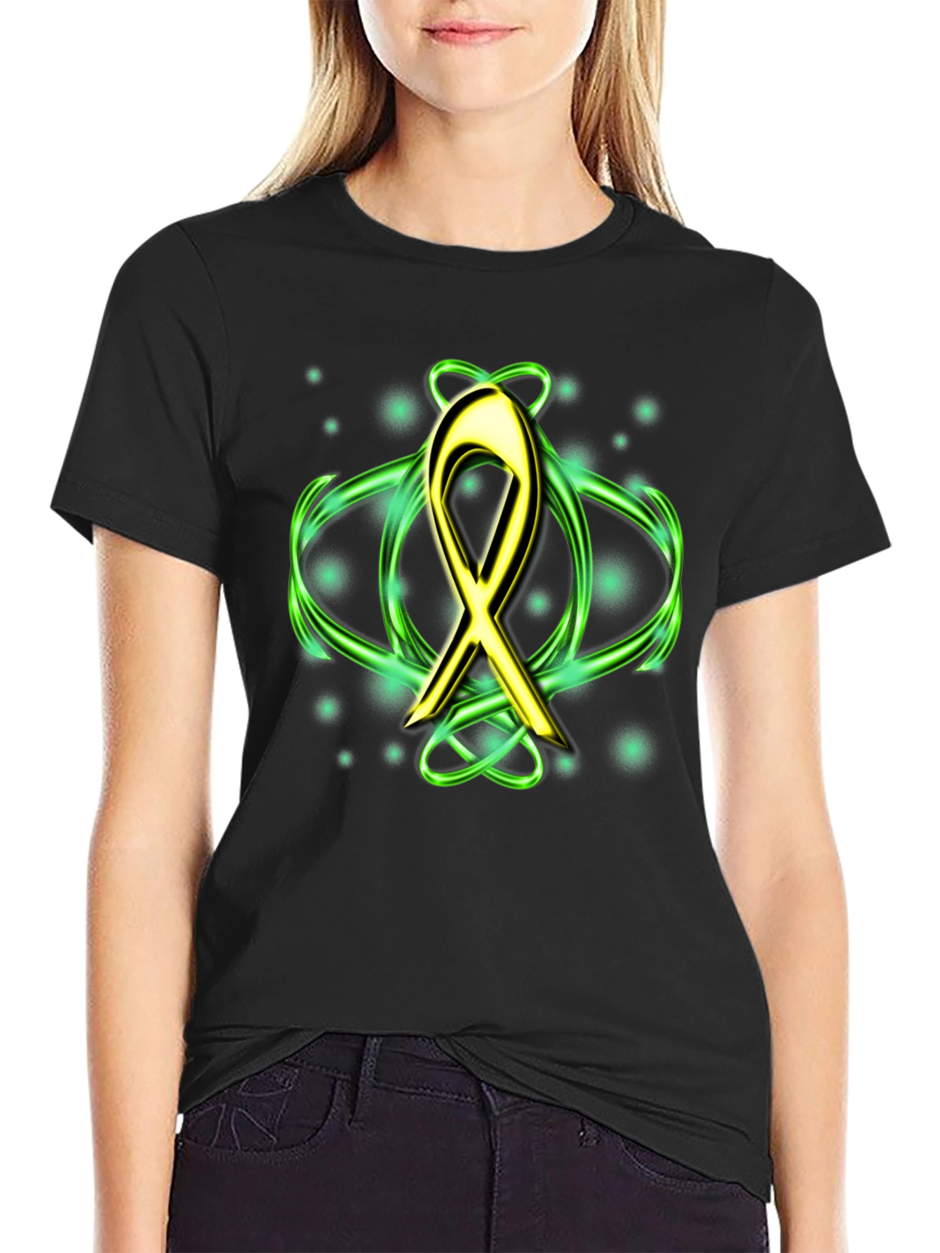 Gold Ribbon T-Shirt - Cancer Awareness