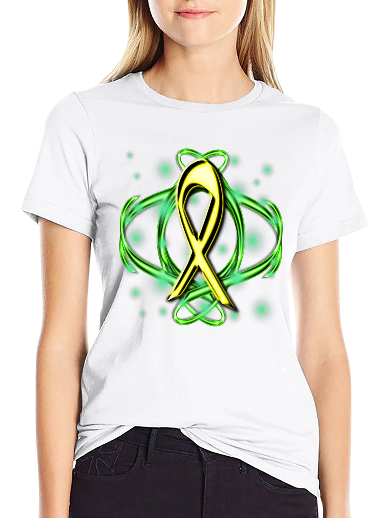 Gold Ribbon T-Shirt - Cancer Awareness